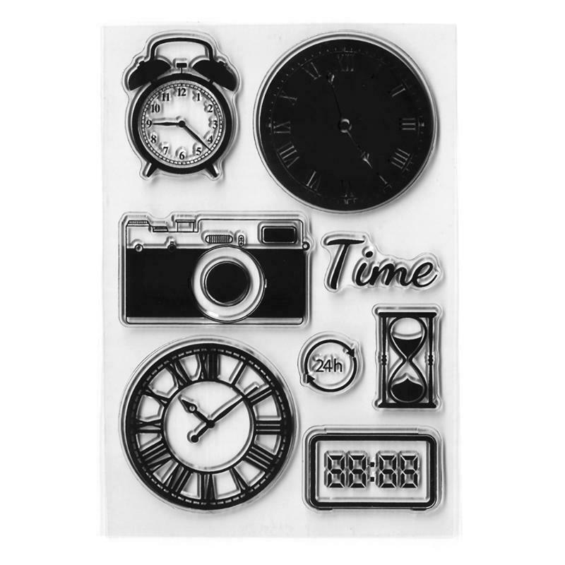Time Clock Silicone Clear Seal Stamp DIY Scrapbooking Embossing Photo Album Card