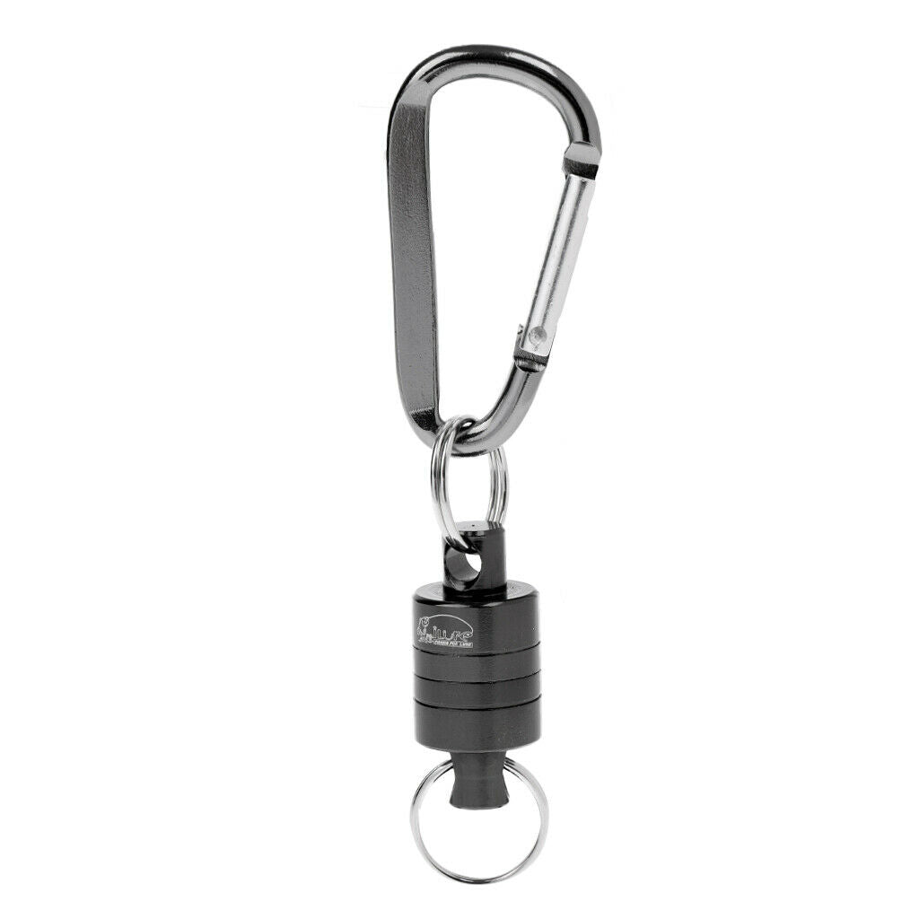 2 Pieces Magnetic Release Clip Landing Net Holder Fly Fishing Tool Gray