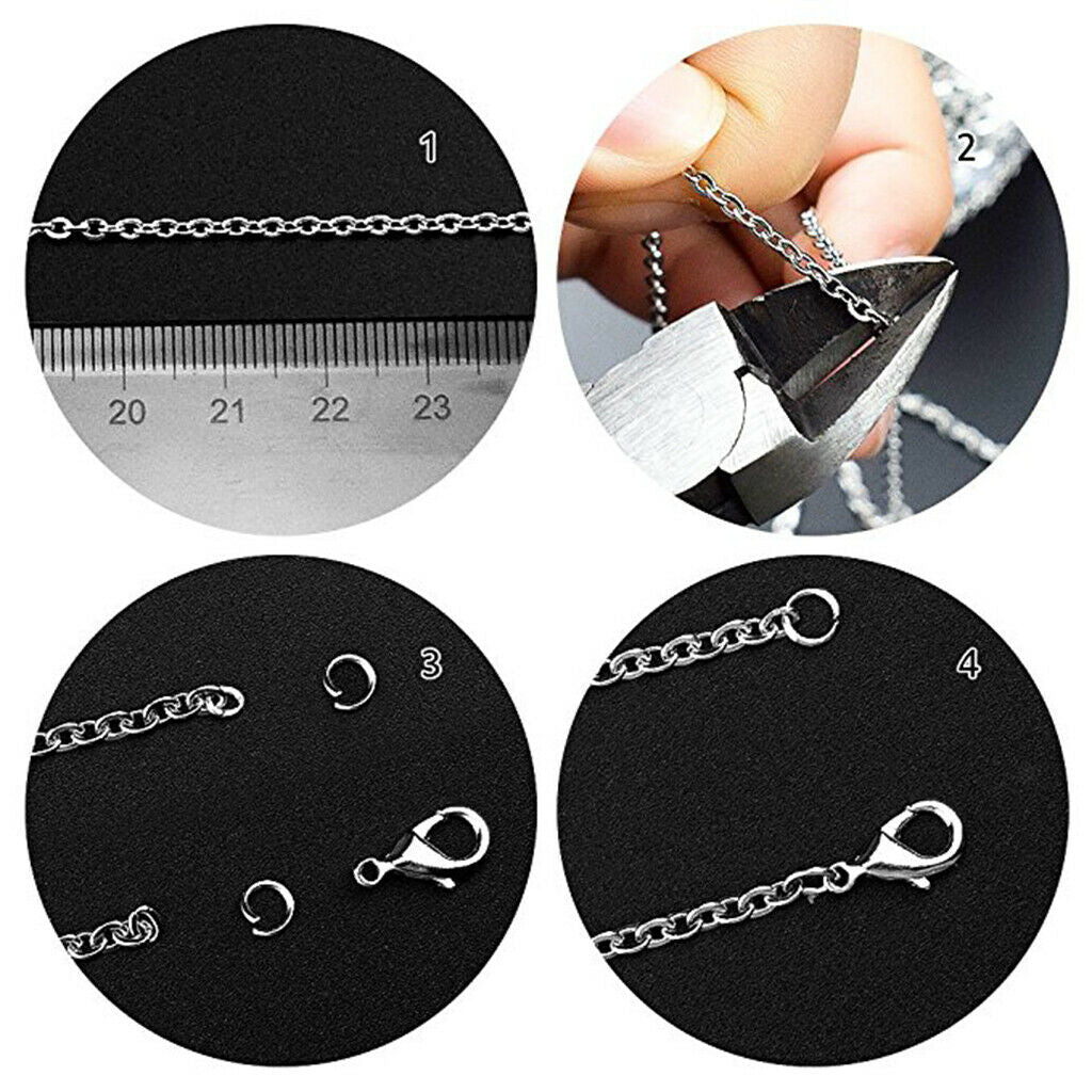 2 Roll Stainless Steel Cable Chain for Men Women Jewelry Pendants Bracelet