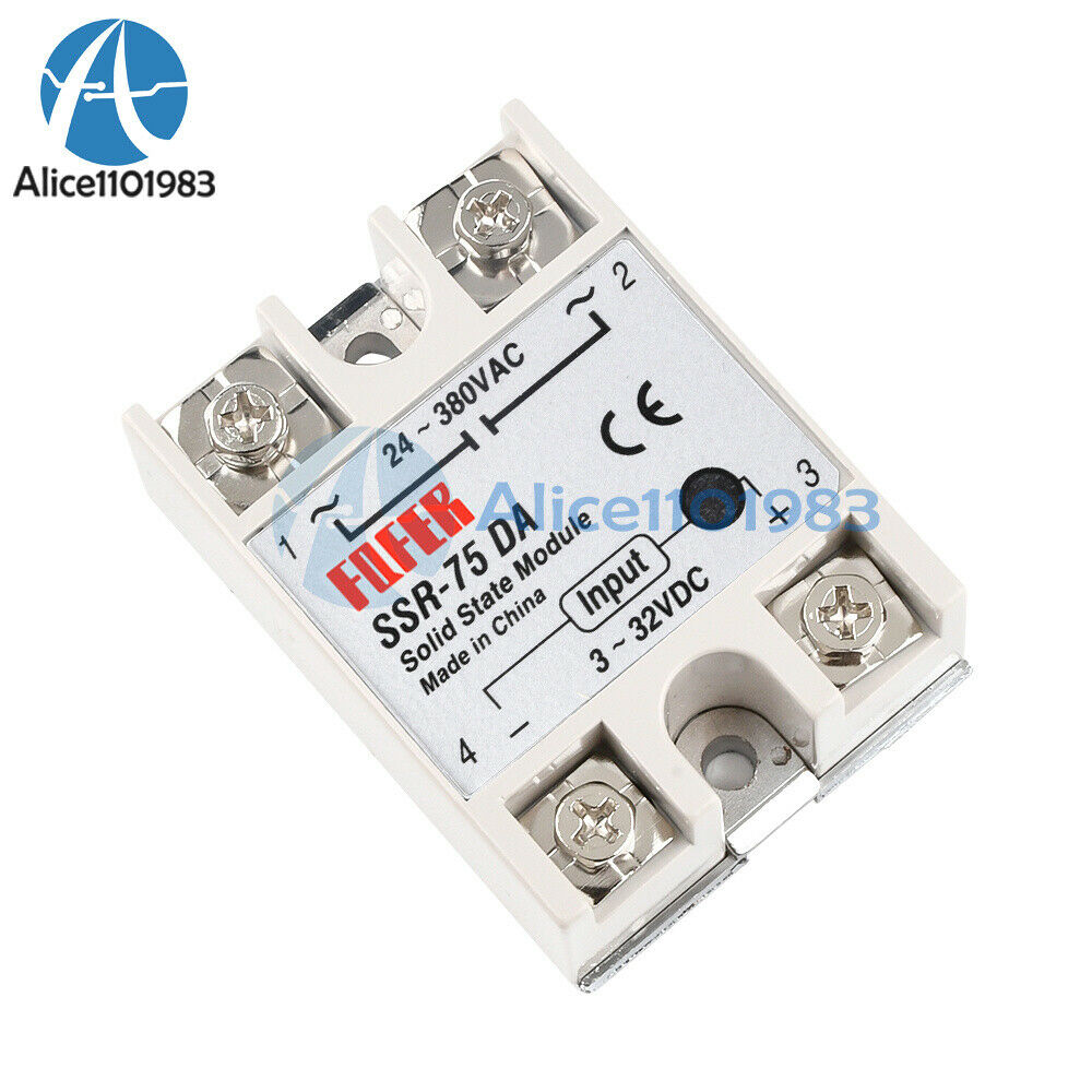 75A 250V SSR-75 DA Solid State Relay Module SSR-75DA 3-32V DC To AC 24V-380V