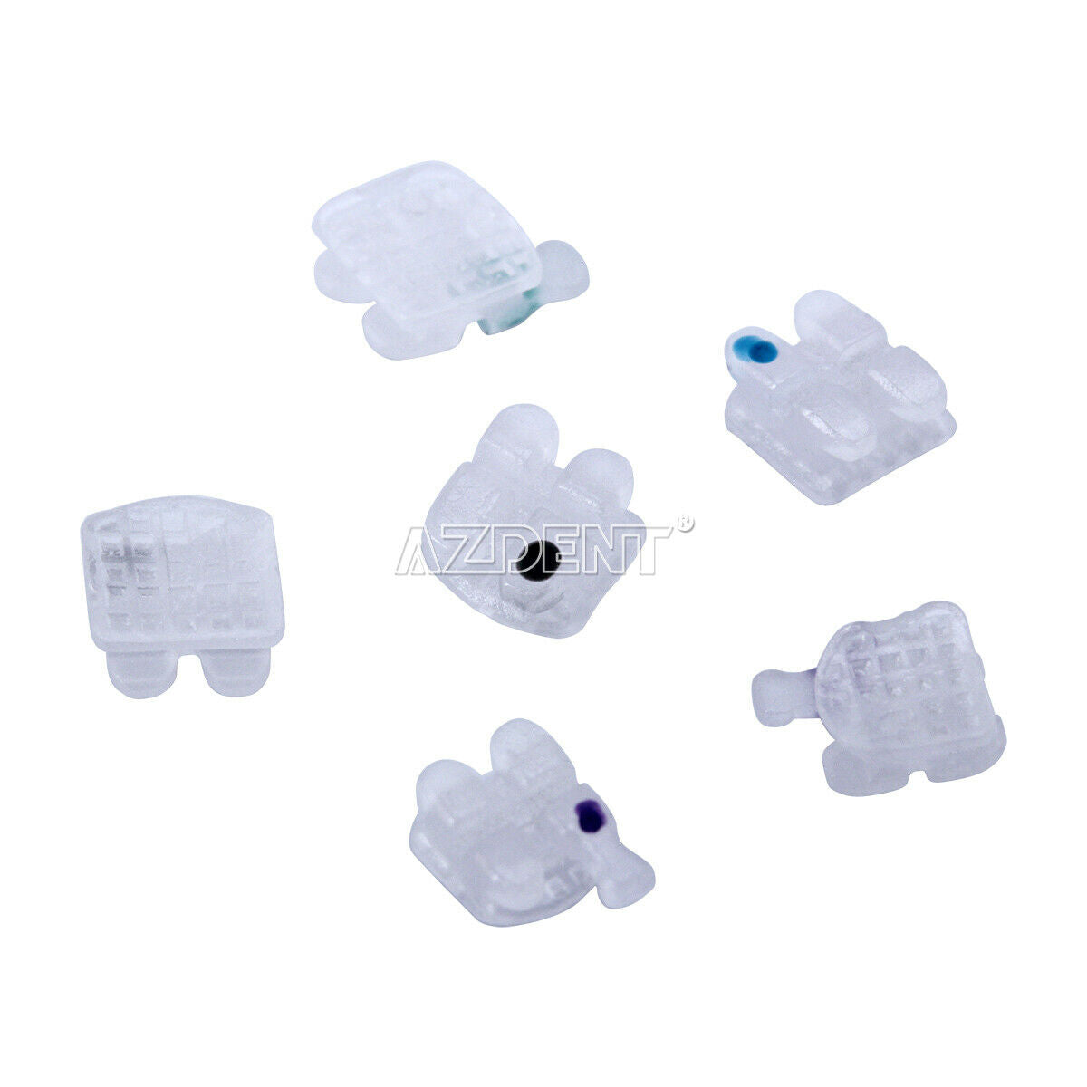 10 Kits Dental Orthodontic Ceramic Brackets Roth 018" 345 Hooks Marked AZDENT