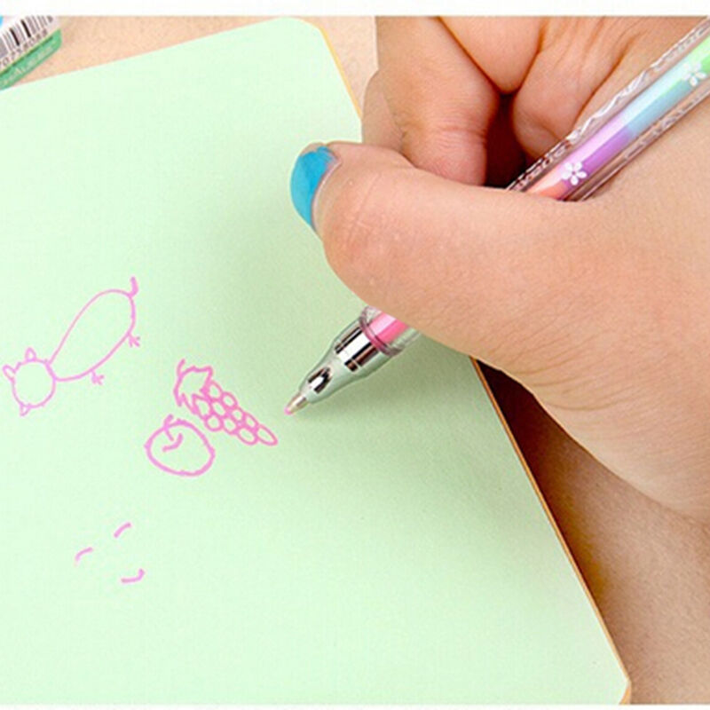 2X Cute Highlighter Pen Marker Stationary Point Pen Ballpen 6Color Gift BDAU
