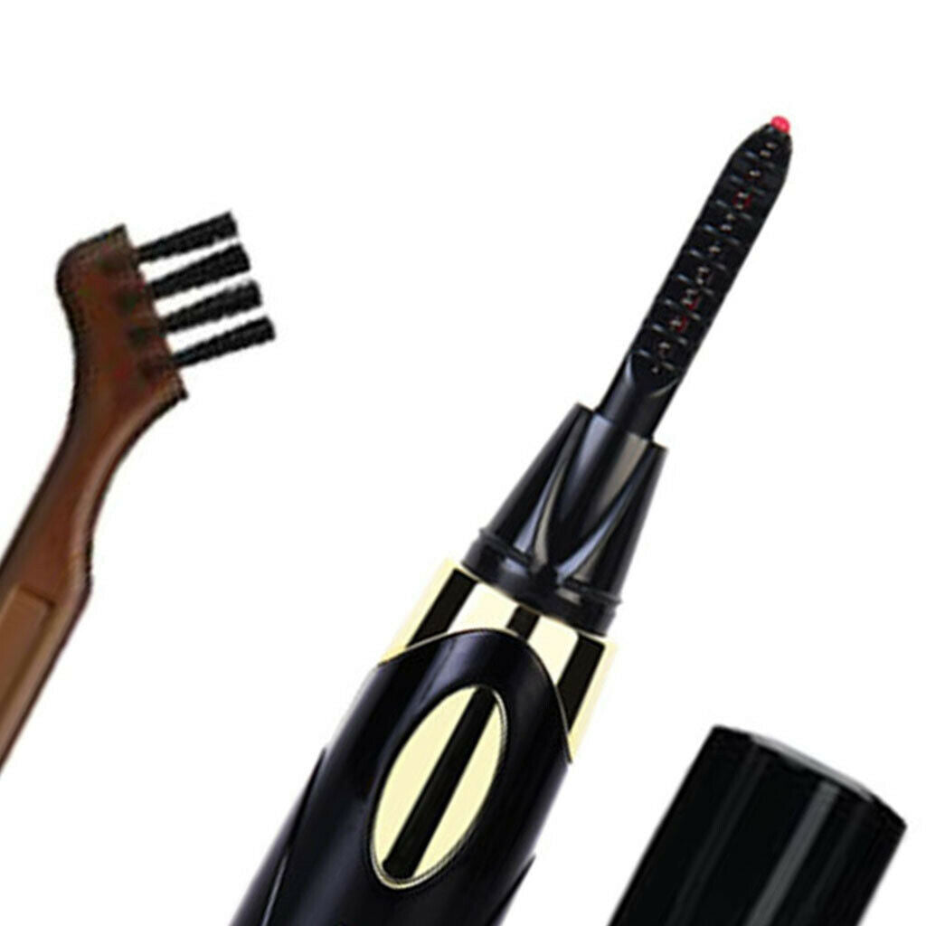 2 Pieces Mini Electric Heated Eyelash Curler Fast Heated Brush USB Charge