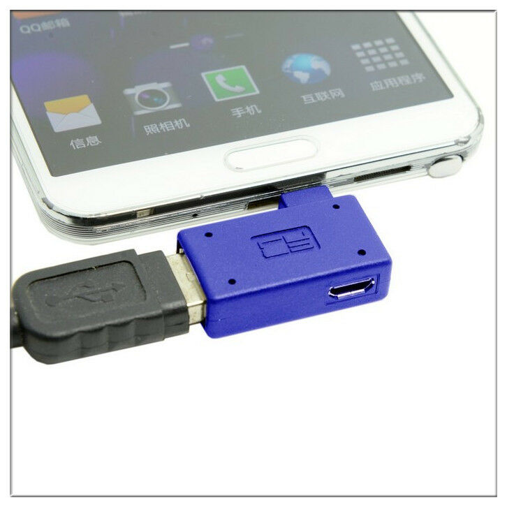 new 90Degree RIGHT Angle Micro USB 2.0 OTG Host Adapter&Power Phone Tablet