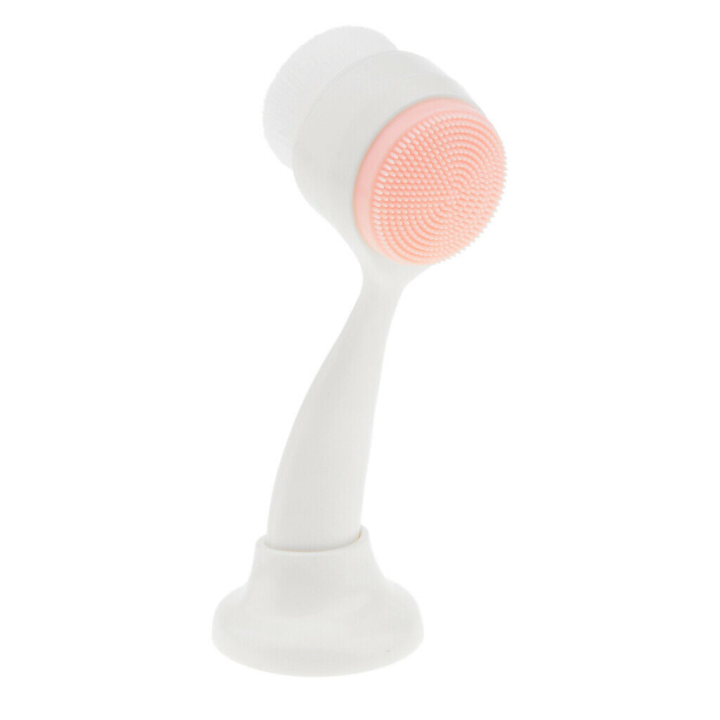 2 in 1 Facial Brush Face Pore Skin Exfoliator Cleansing Massager Scrubber