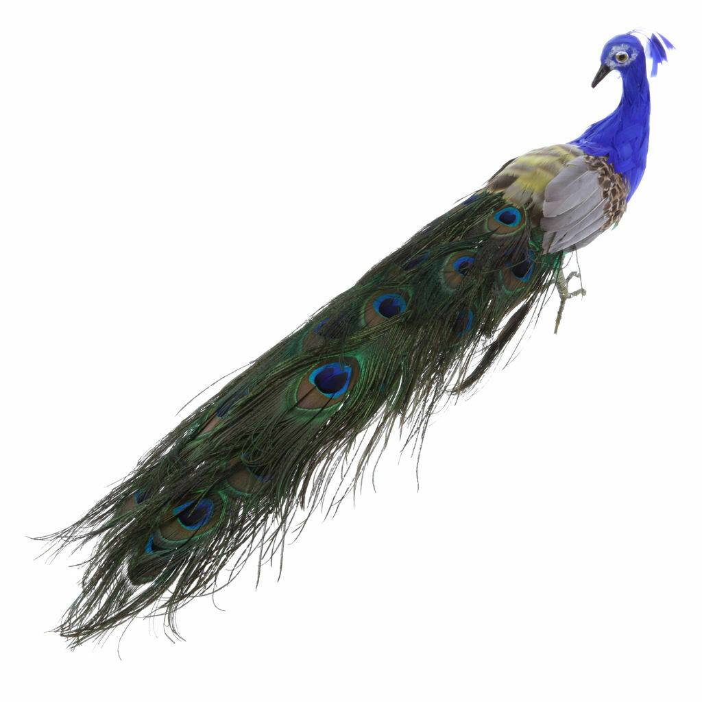 Simulation Lifelike Artificial Feather Peacock Birds Garden Decor Ornaments