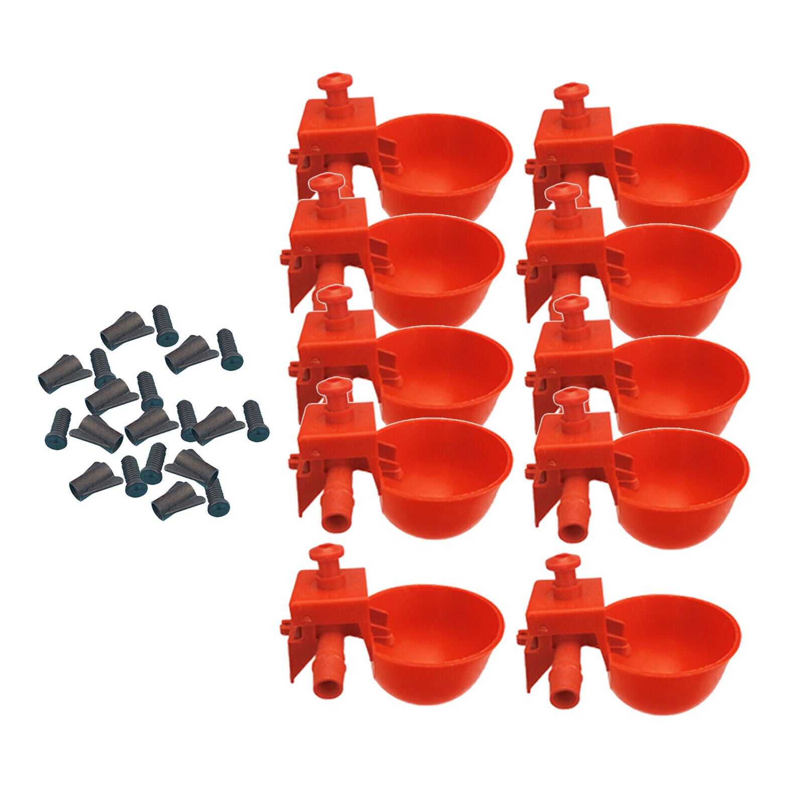 Pack of 40 - Automatic Chicken Waterer Drinker Cups with Ring - Water Dispenser