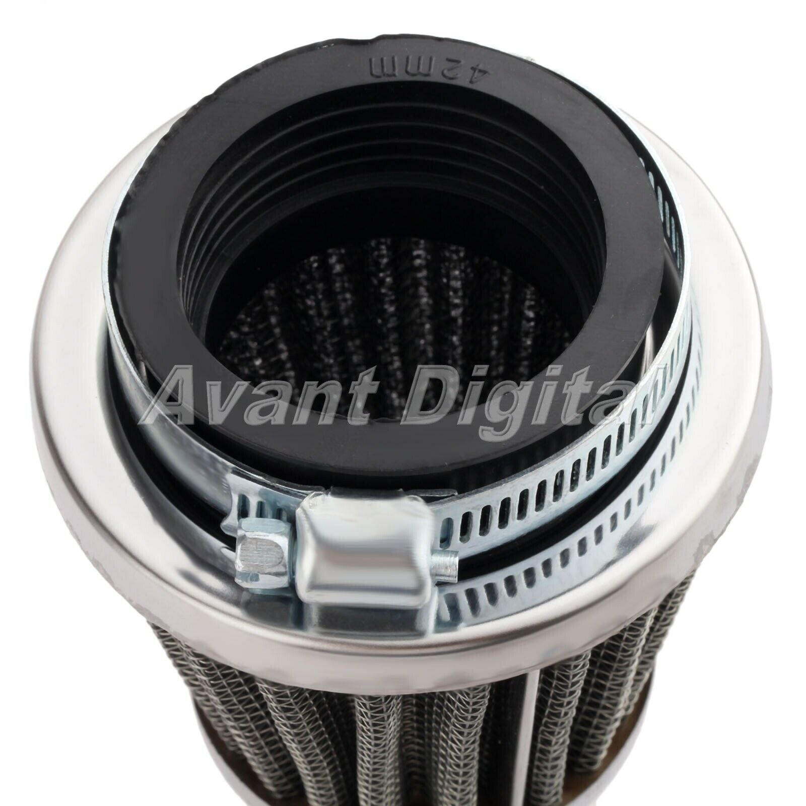 4PCS Motorcycle Inside diameter 42mm Air Intake Filter Cleaner Dual layer steel