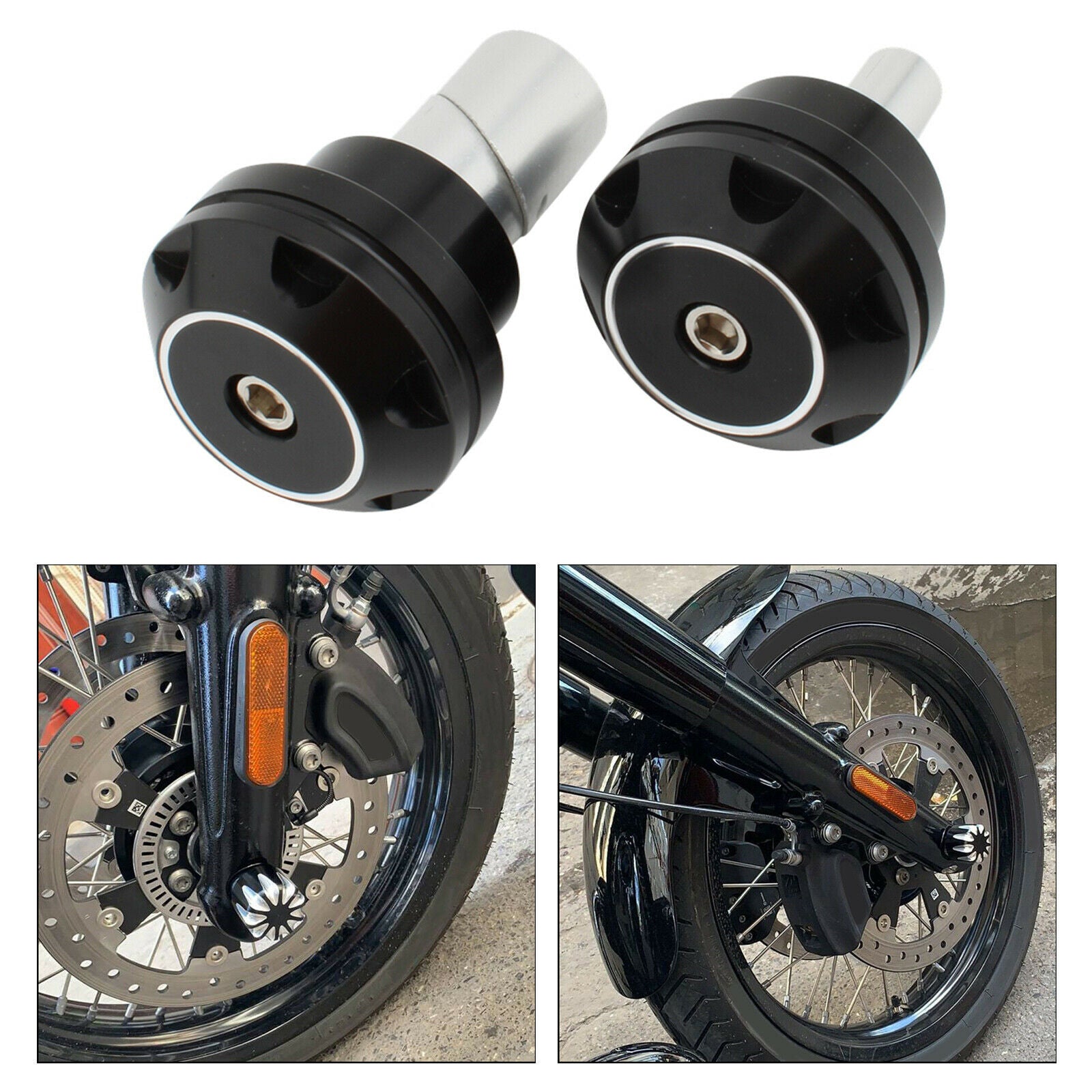 2 Motorcycle Front Axle Nut Cover Caps Bolt For BMW R18 Classic R 18 A Black