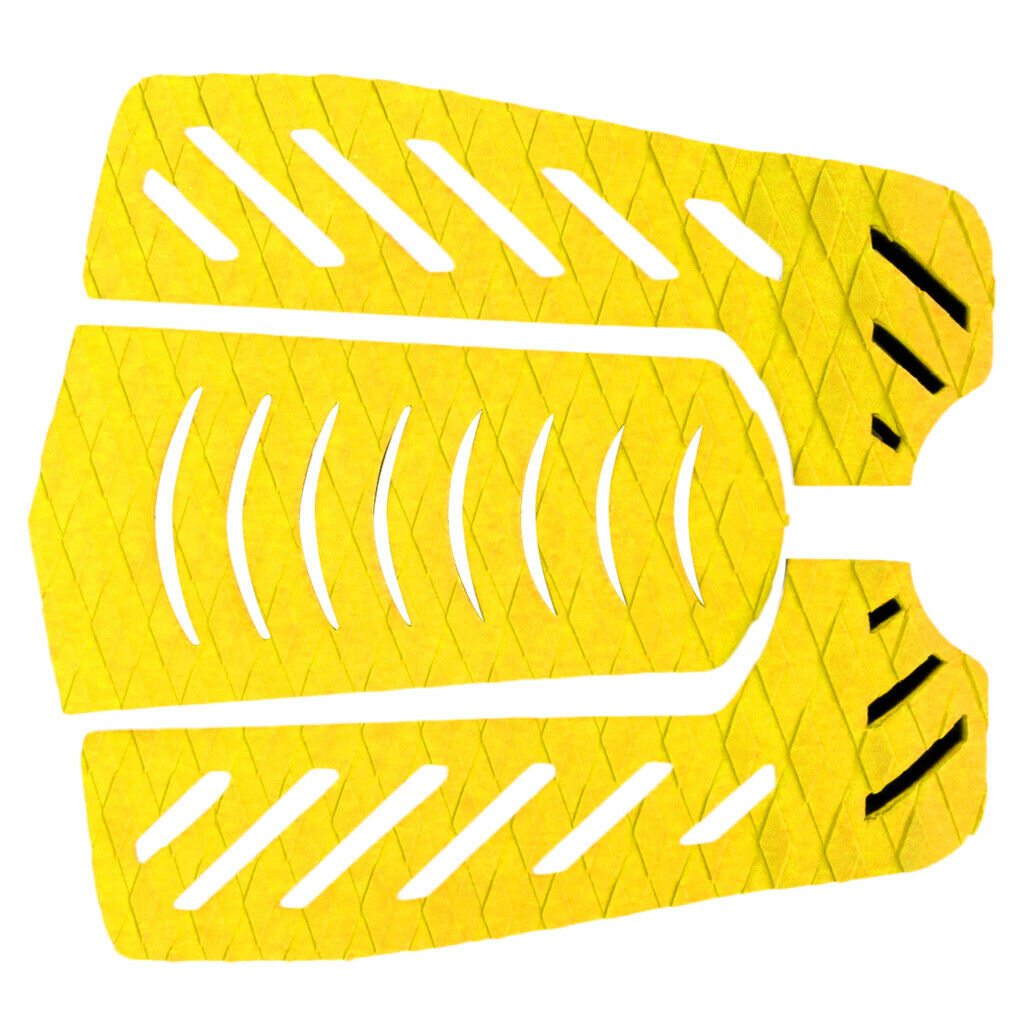 3pcs Yellow Diamond Surfboard Traction Pad Tail Pad Deck Grip Accessory