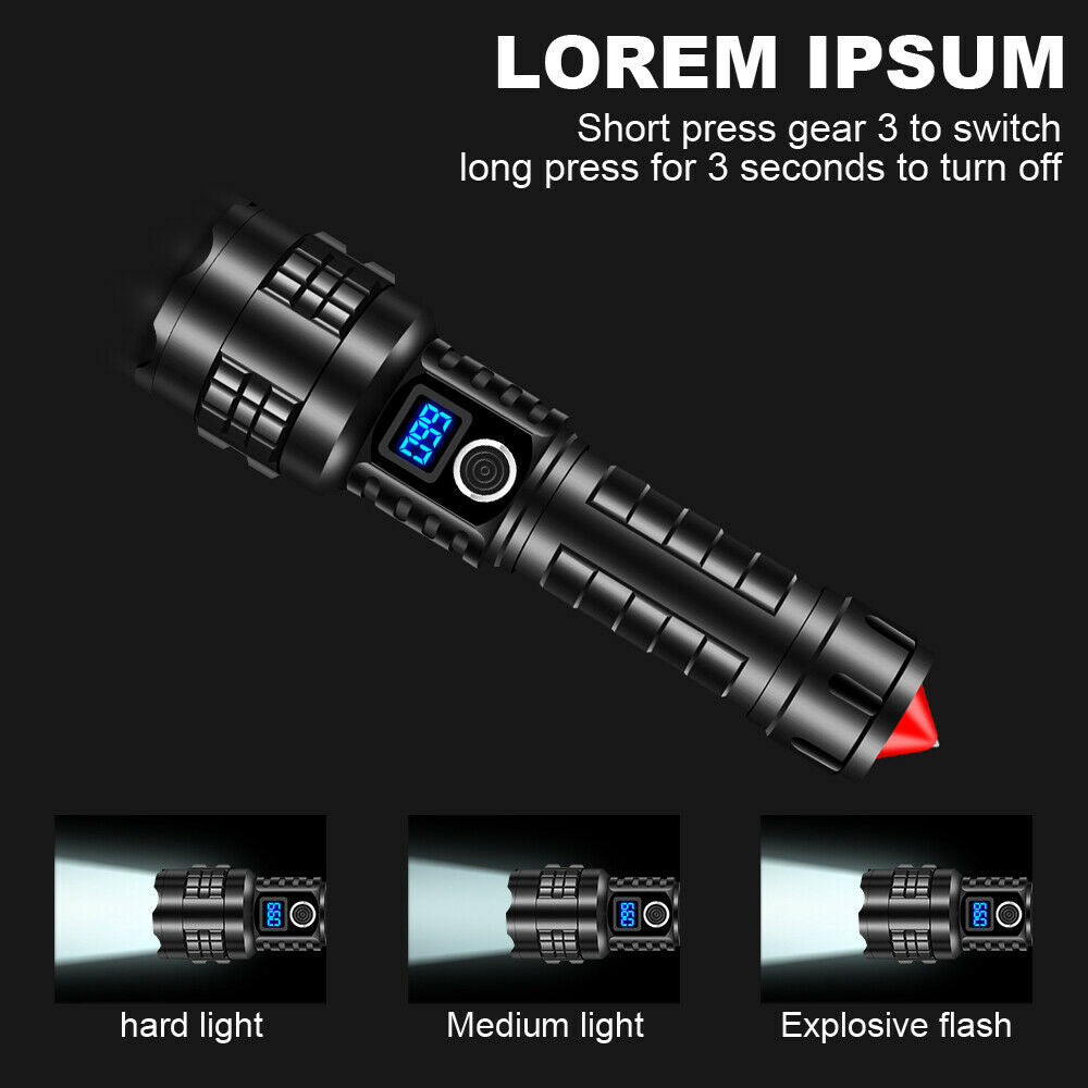 USB Rechargeable Multi-function Light LED Flashlight + Power Bank Outdoor Hiking