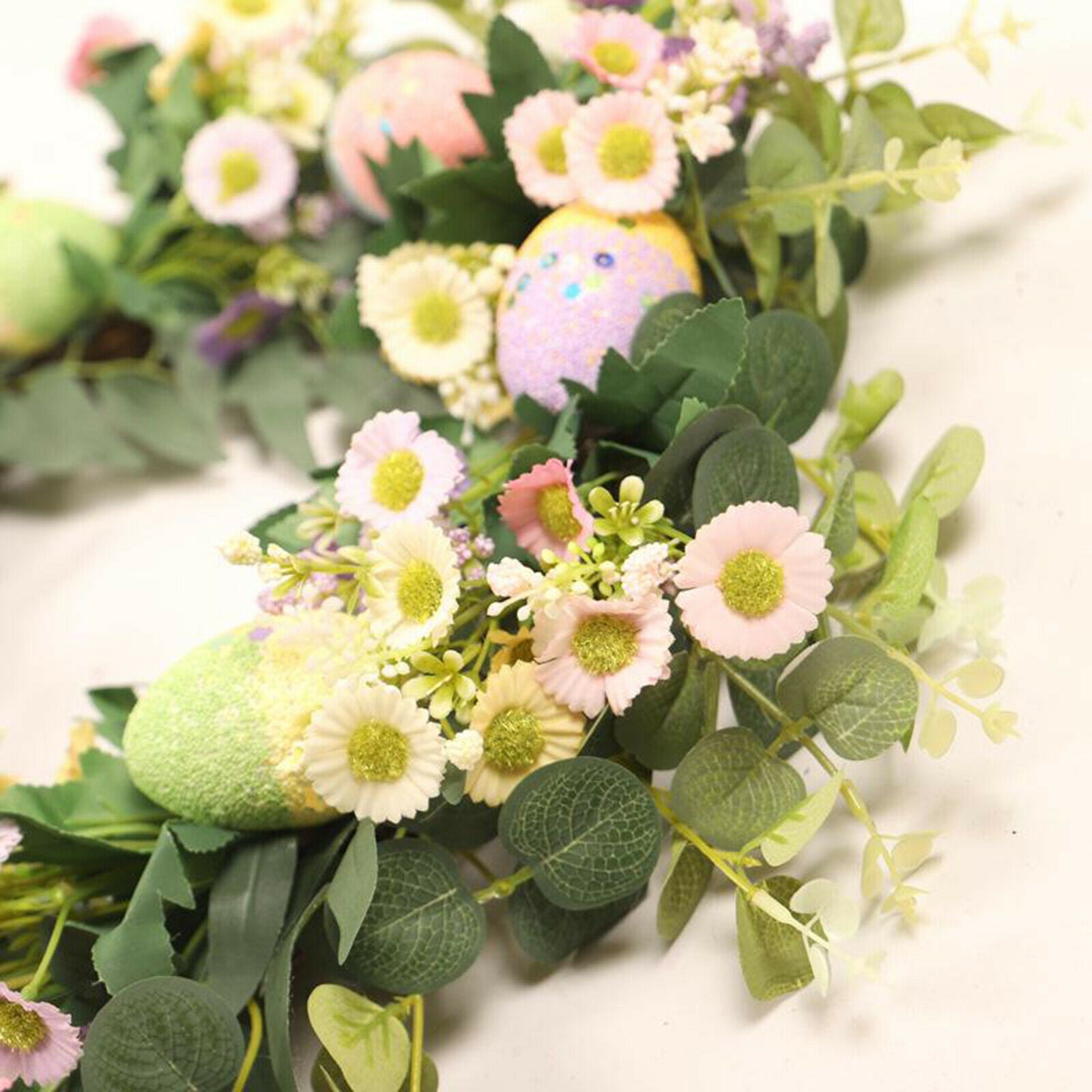 45cm Easter Wreath Decoration Hanger Garland Home Artificial Spring Wreaths