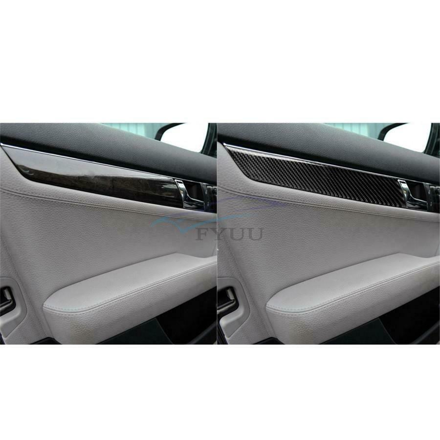 4Pieces Car Stylish Interior Door Panel Stickers For 2007-2013 Benz C Class W204
