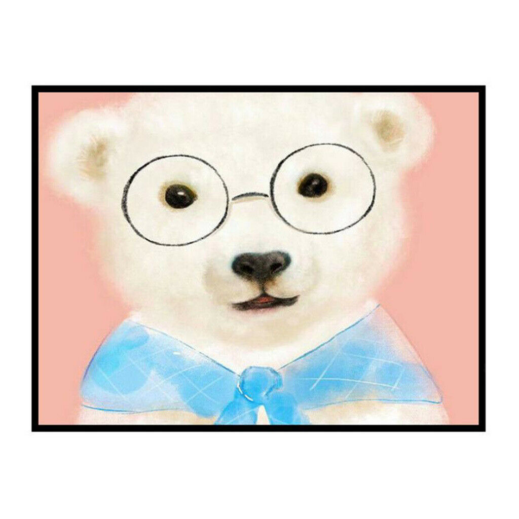 1 Set DIY Diamond Cute Bear Paintings Kits for Home Office Decoration