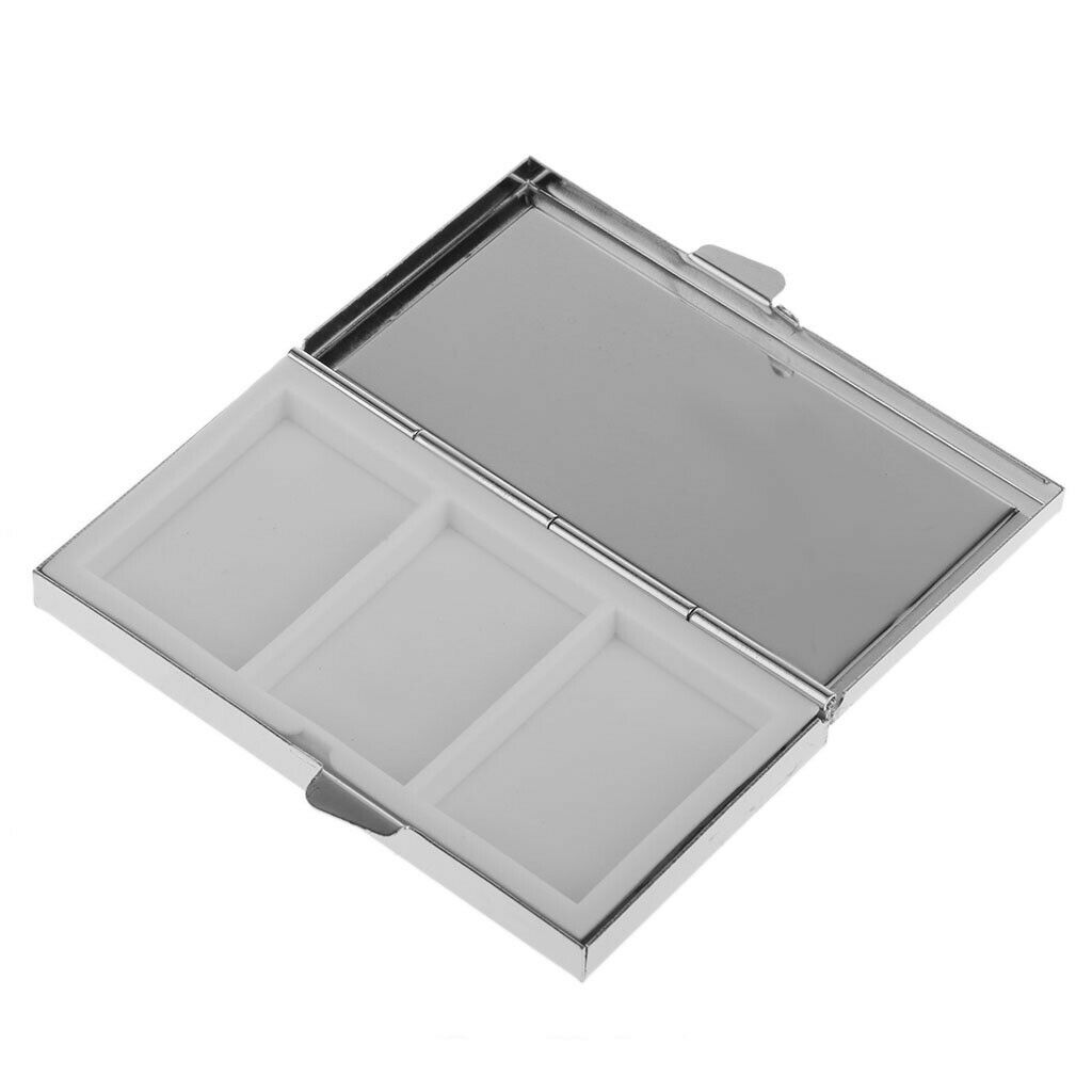 2 Pieces Travel Metal Pill Box Medicine Organizer Container Case Storage