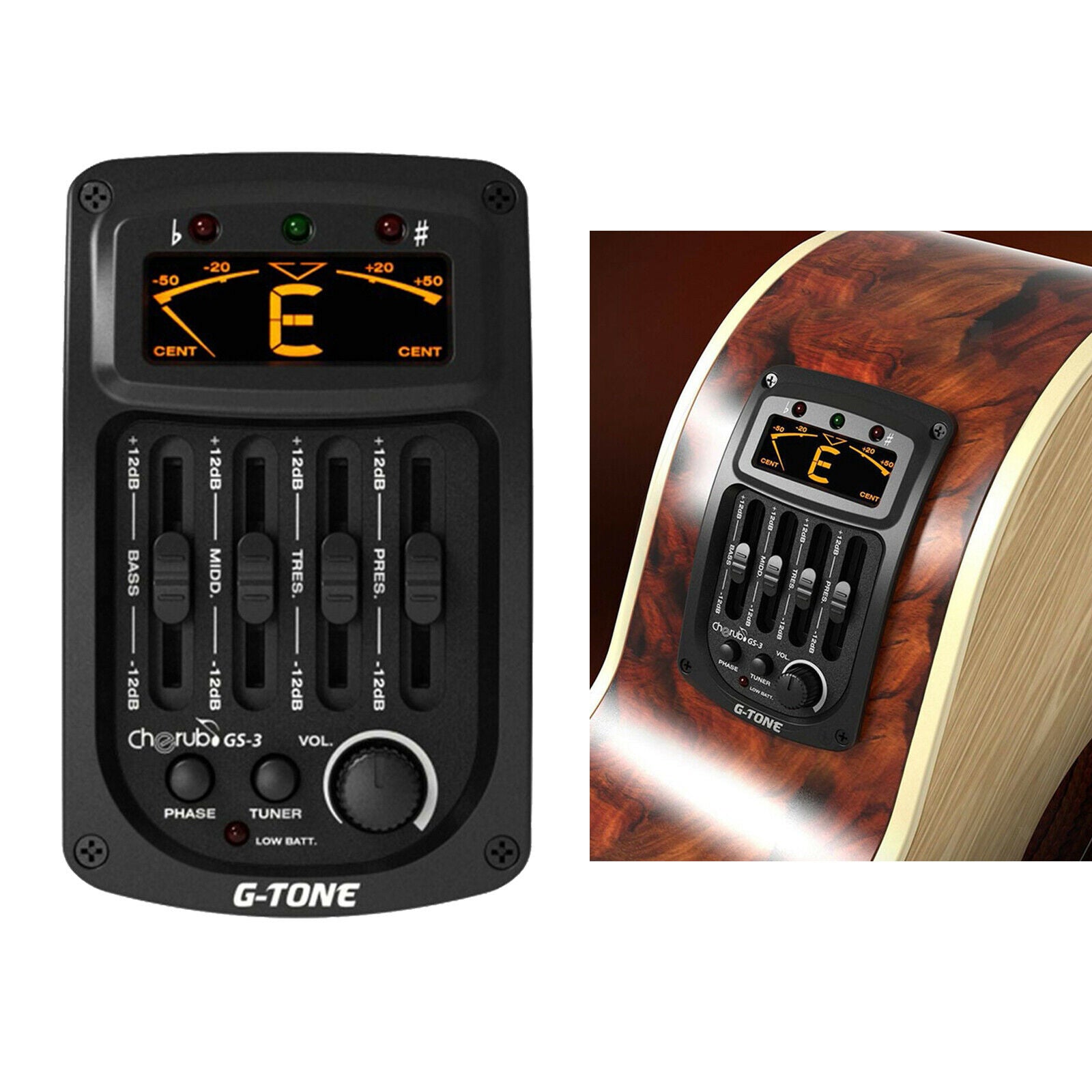 Guitar 4 Bands Pickup Equalizer Tuner System Muscial Instrument Accessories