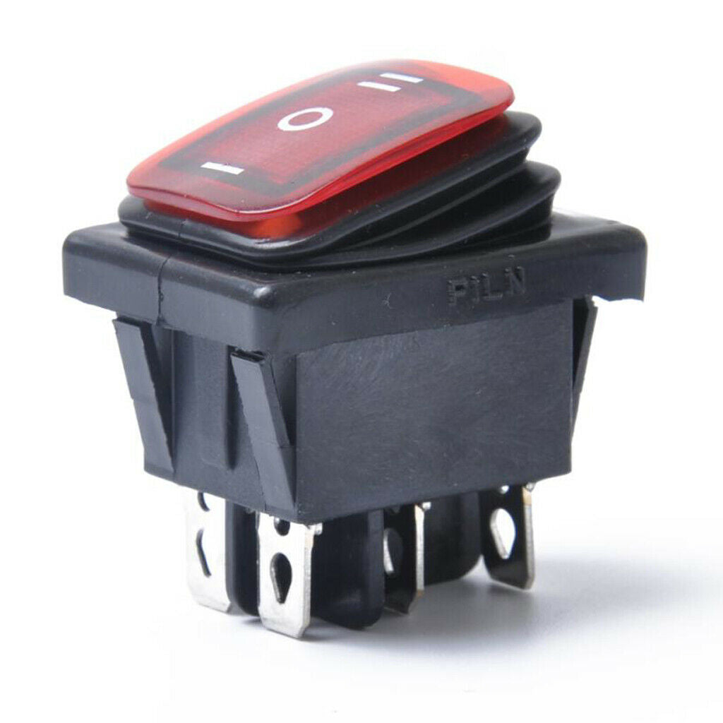 6 Pieces 6 Pin On-Off-On Car Boat Lighted Rocker Toggle Switch Waterproof