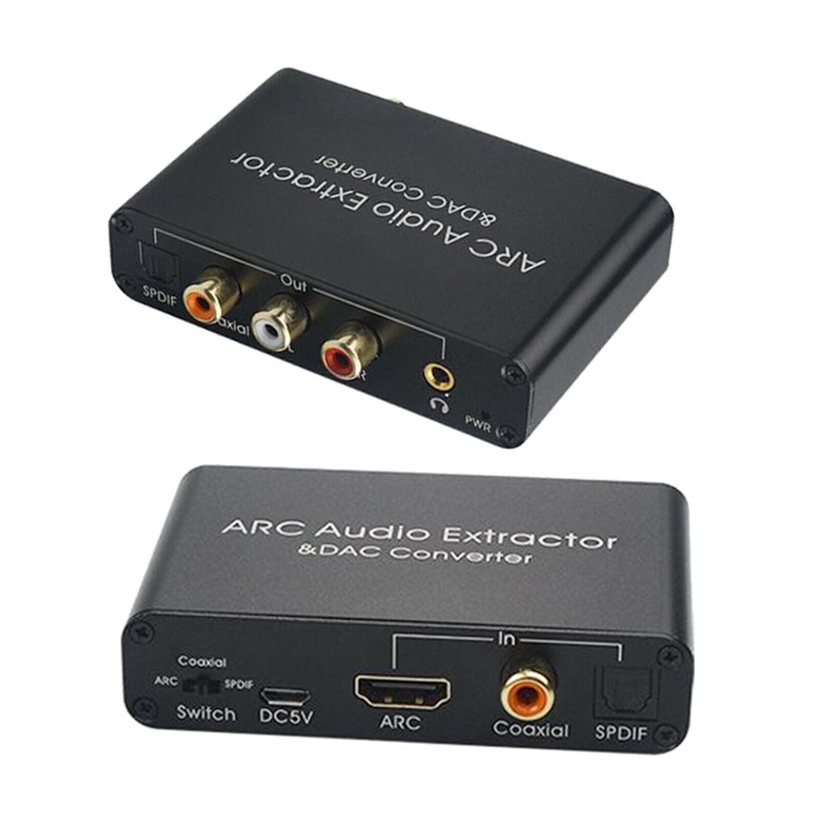 Aluminum   ARC Audio Extractor Adapter & DAC Converter for Home Theater