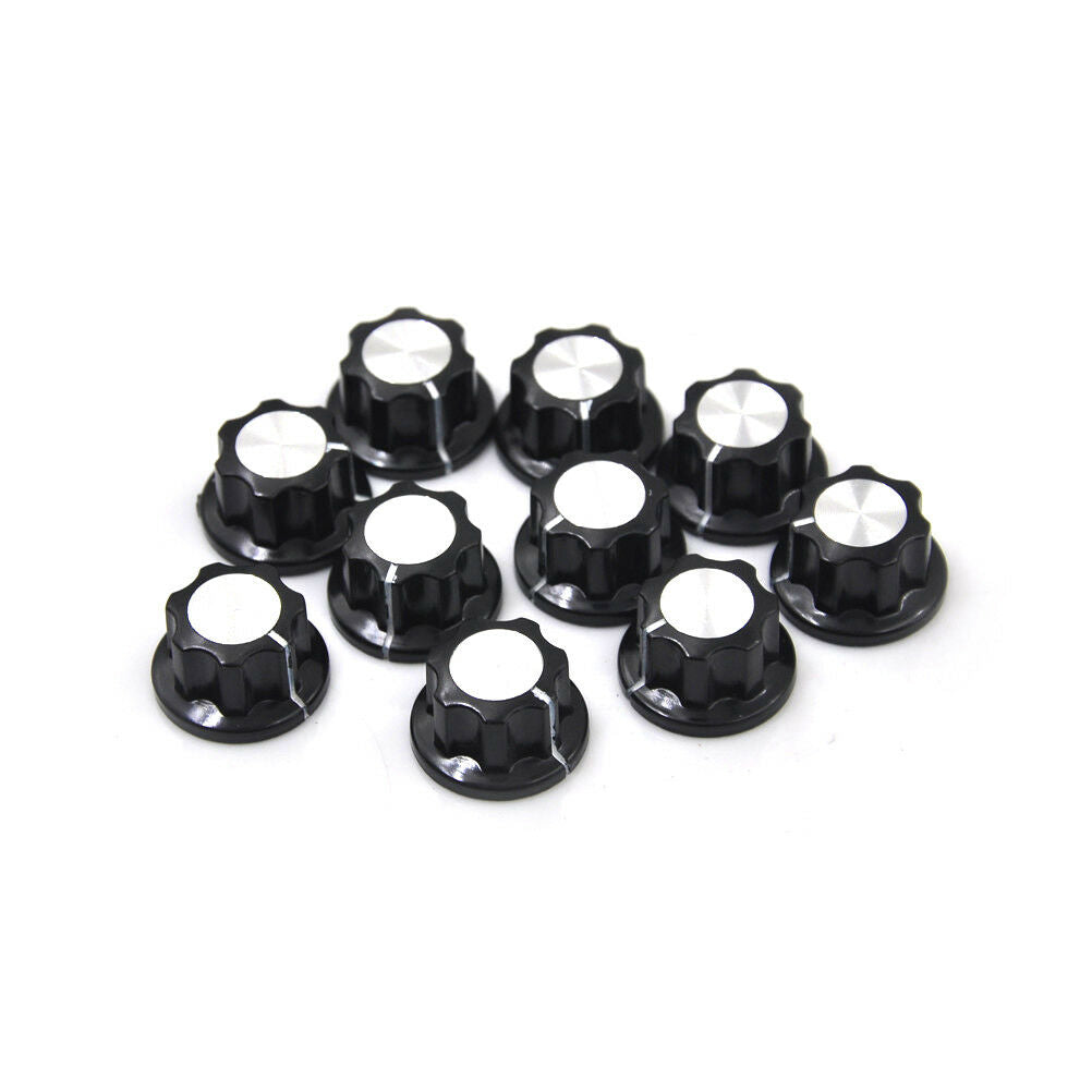 10x Black Rotary Potentiometer Knobs Caps with  Counting Dial Hot .l8