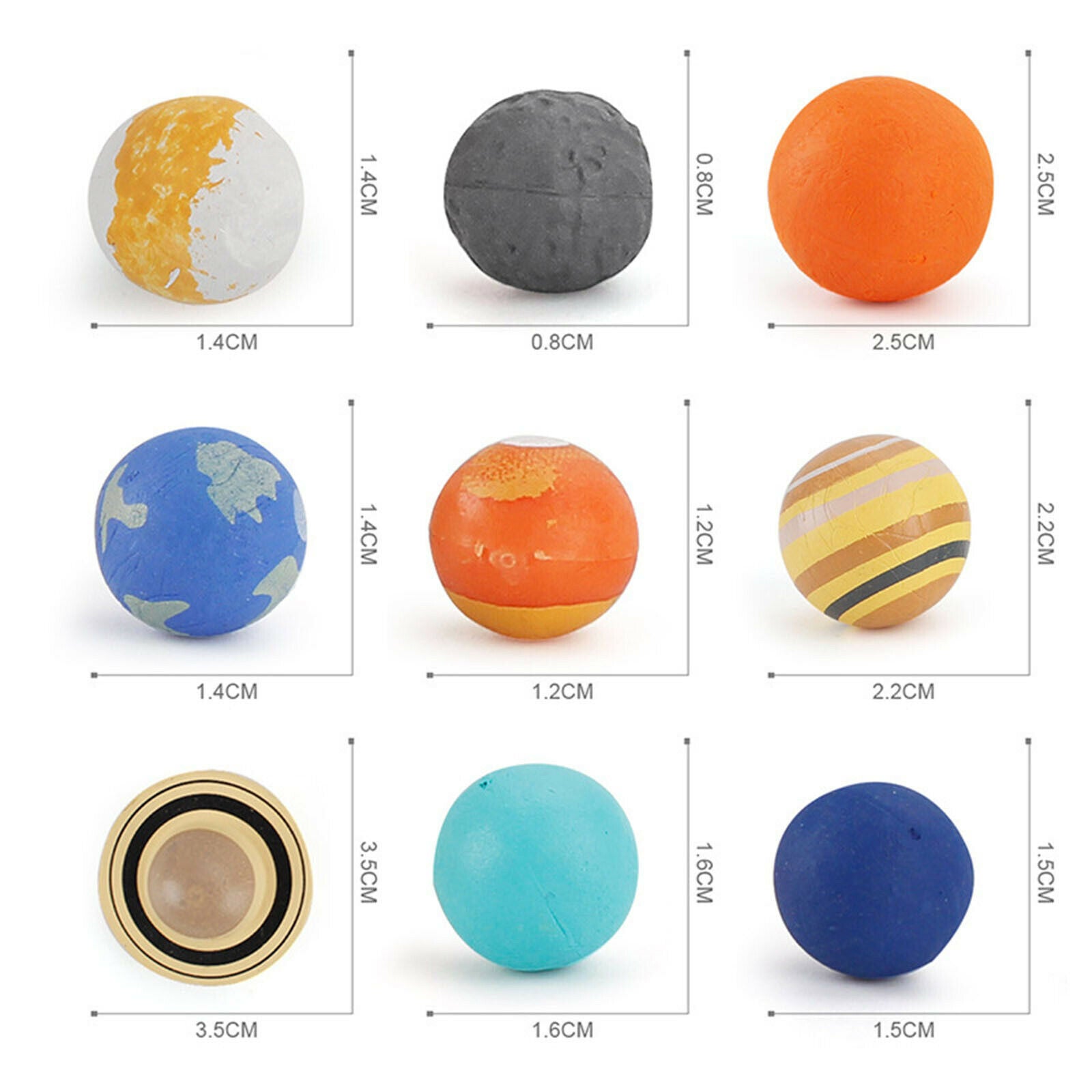 9Pcs Early Education Planet Ball for Kids Universe Elastic Planetary