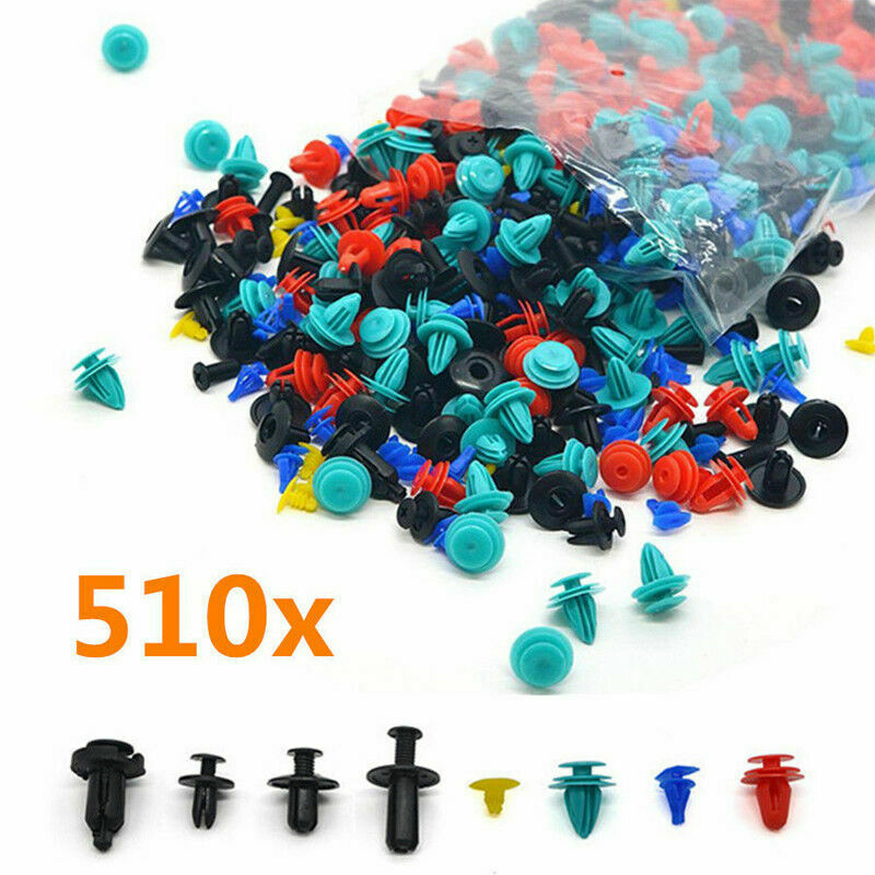 510PCS 8 Kinds Auto Door Bumper Fenders Fastener Retainer Rivet Push Pin Clip