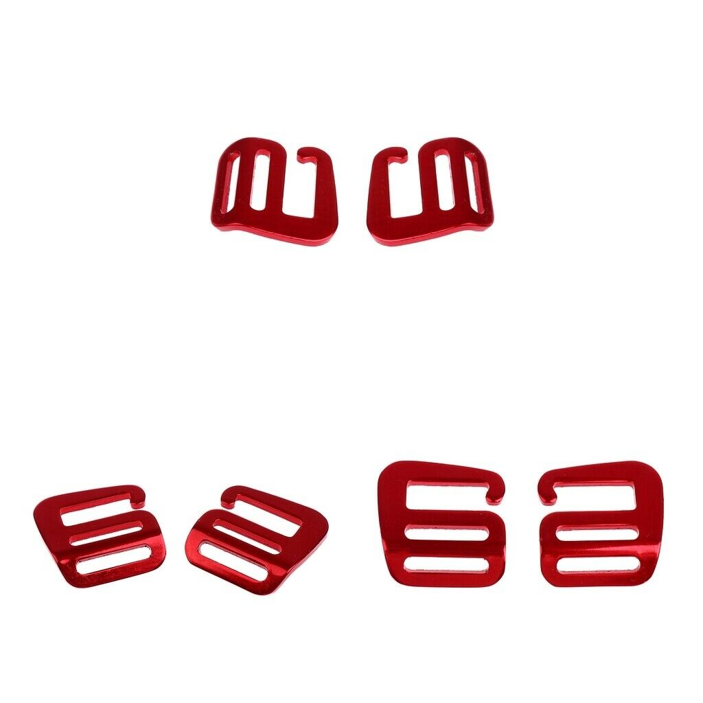 3 Pairs 25mm Webbing Buckle G Hook Slider for Backpack Bag Strap Belt Red