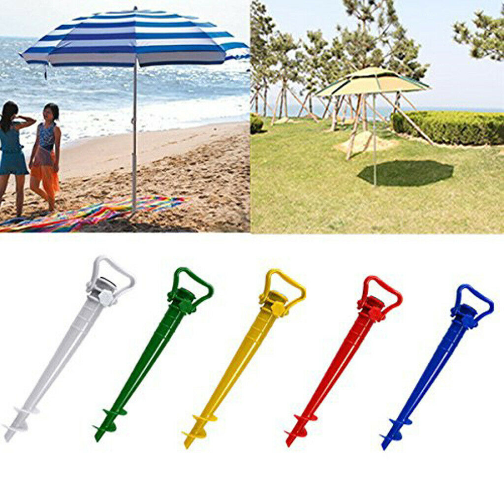 Beach Garden Patio Sun Umbrella Holder Ground Anchor Spike Stand Yellow