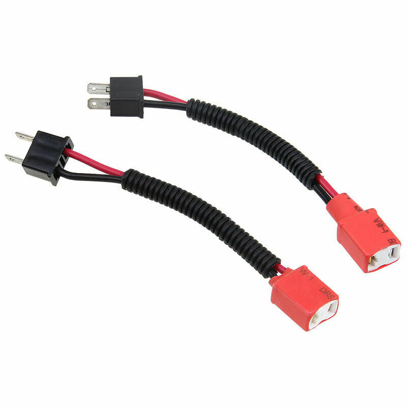 H7 Male to Female Headlight Ceramic Socket Plug Connector Wiring Harness Car