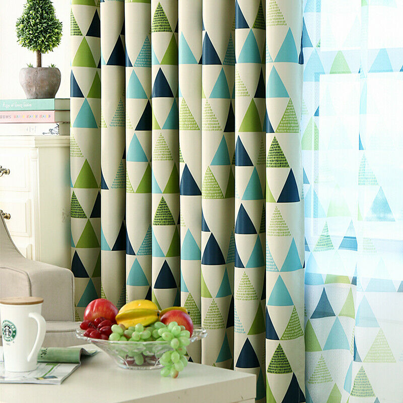 Modern Triangle Window Curtain Drape Screen Sheer Valance Voile Decor GRN