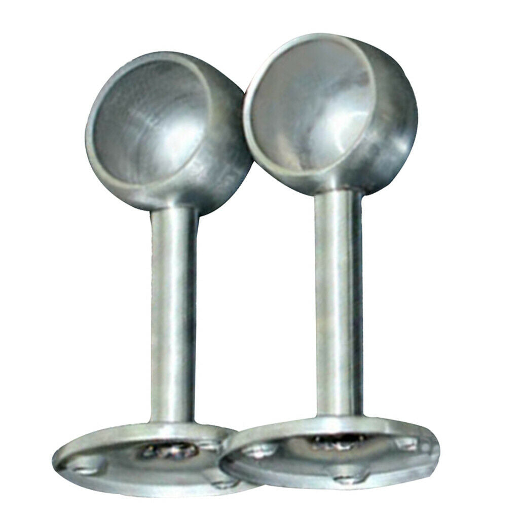 4pcs Stainless Steel Wardrobe Pipe Lever Support Closet Rod Bracket Flange B