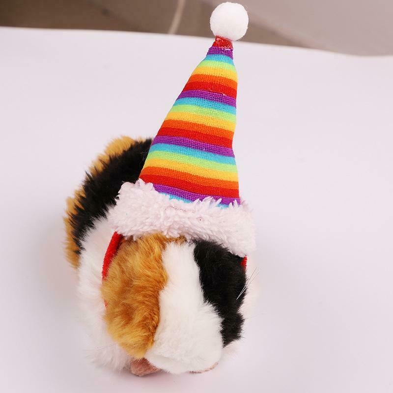 Pet Christmas Hat Santa Claus Cap Head Accessories for Rabbit Hamster Hedgehog