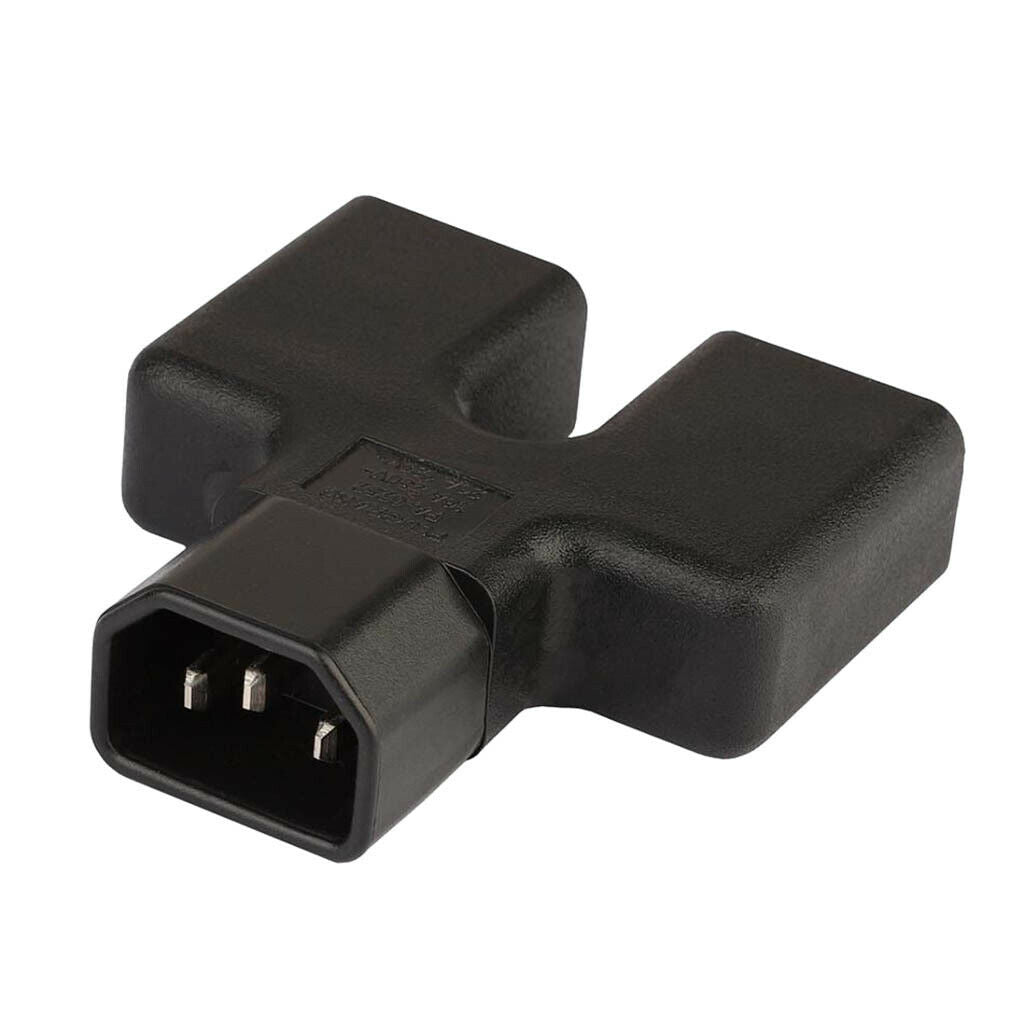 IEC320 C14 To 2x IEC320 C19 Power Adapter Y-spliter Conversion Plug For PCs