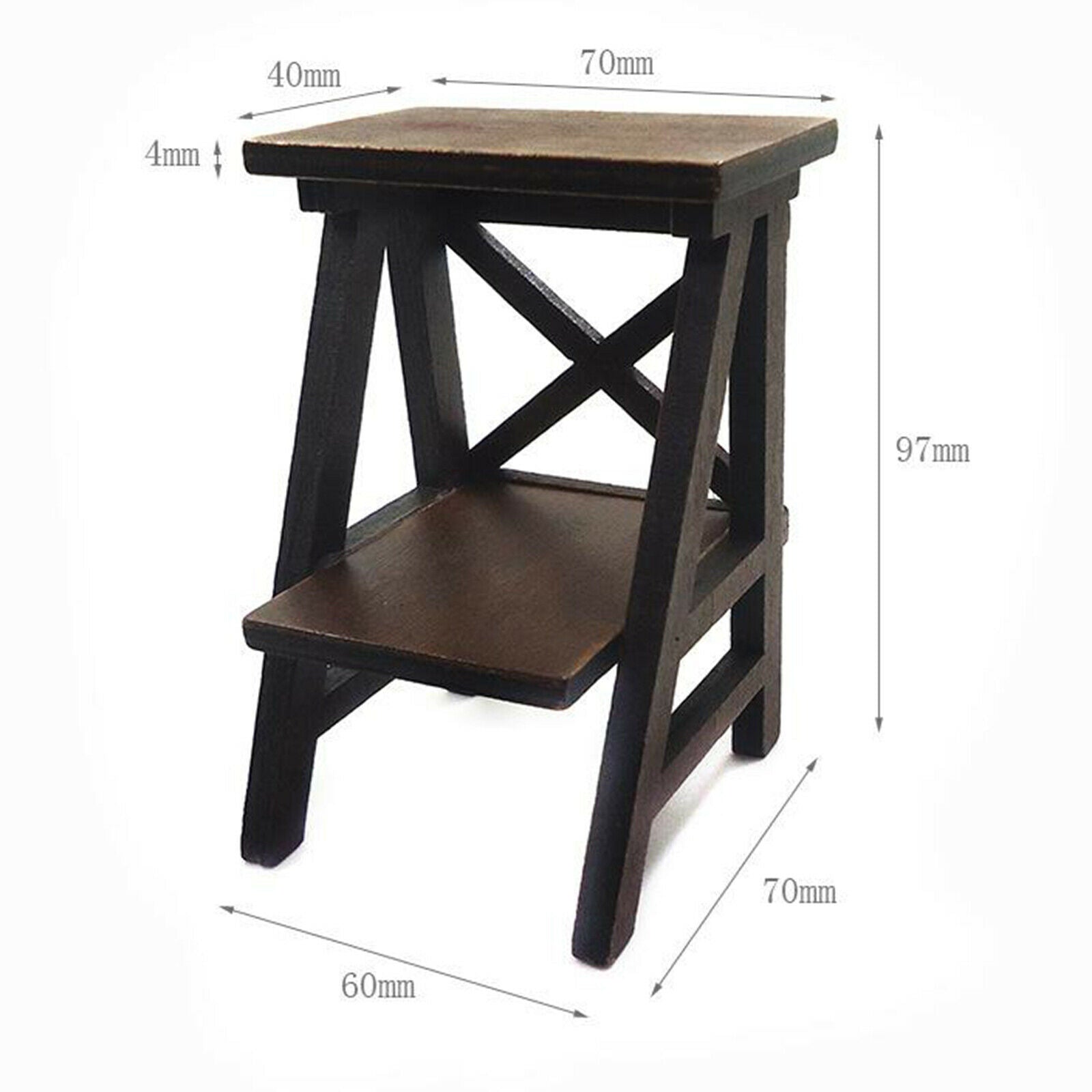 Retro 1/12 Black Stand Floor Flower Rack Garden Rack Shelves Furniture