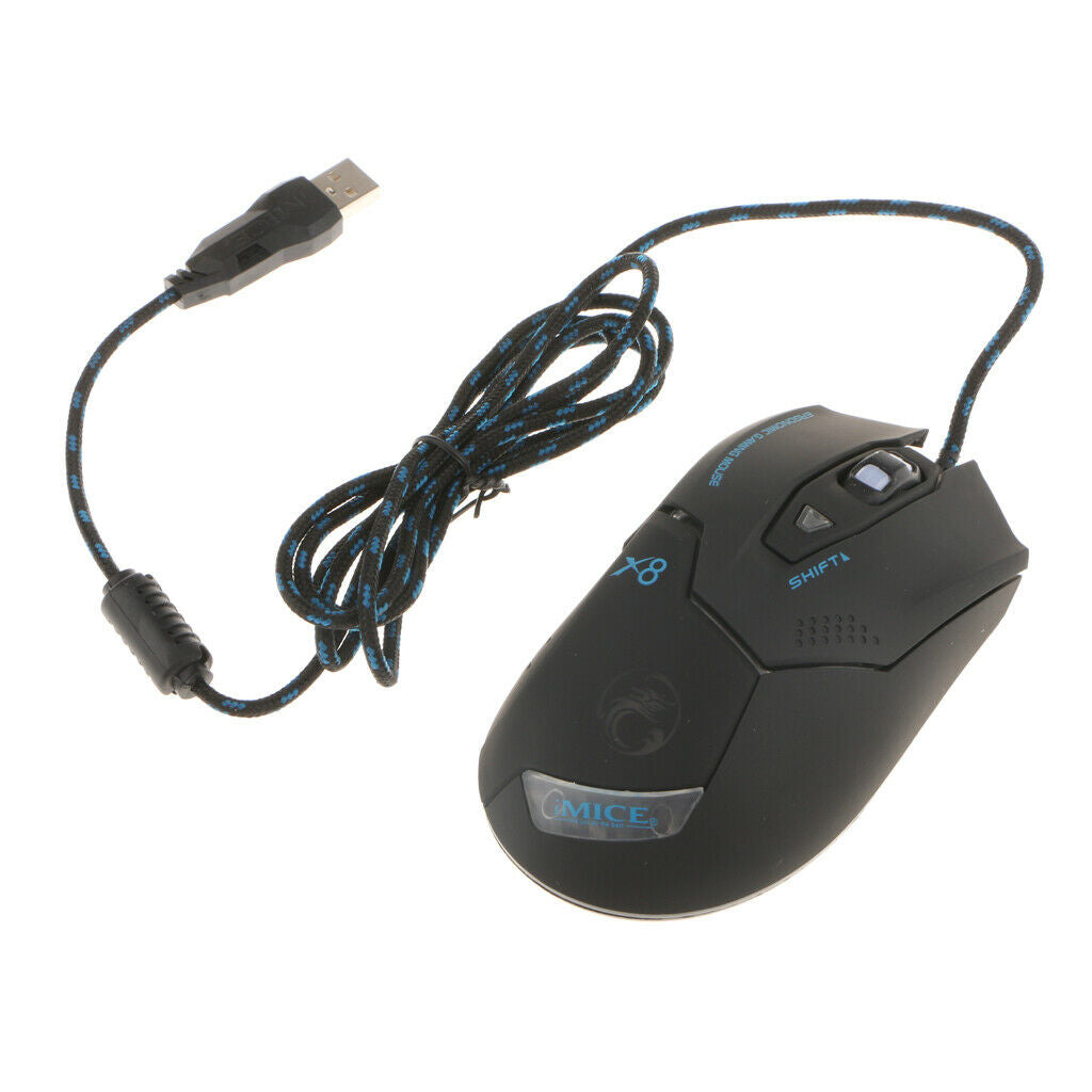 X8 Gaming Mouse USB Wired Computer Mice Ergonomics LED Light for PC Gamer
