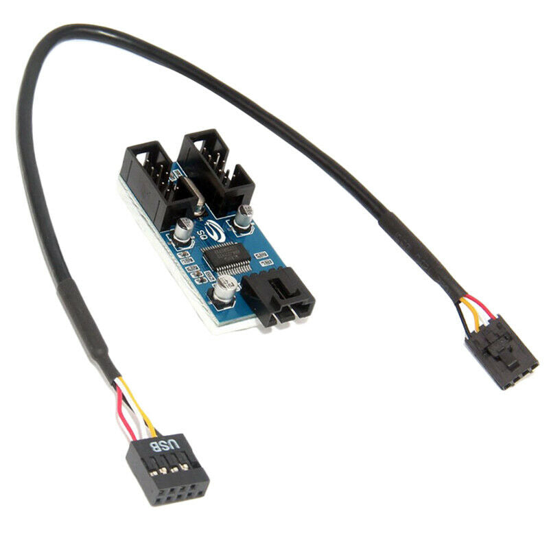 9Pin Motherboard Header To Dual 9-Pin Male Usb Extension Adapter Splitter CablG5