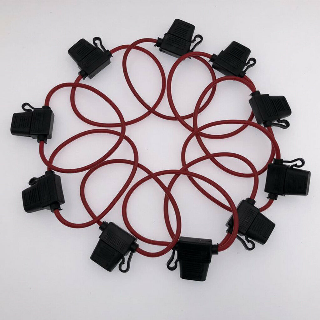 10 Packs Car Bike Mini Blade Standard DC 12V 40A Inline Blade Fuse Holders