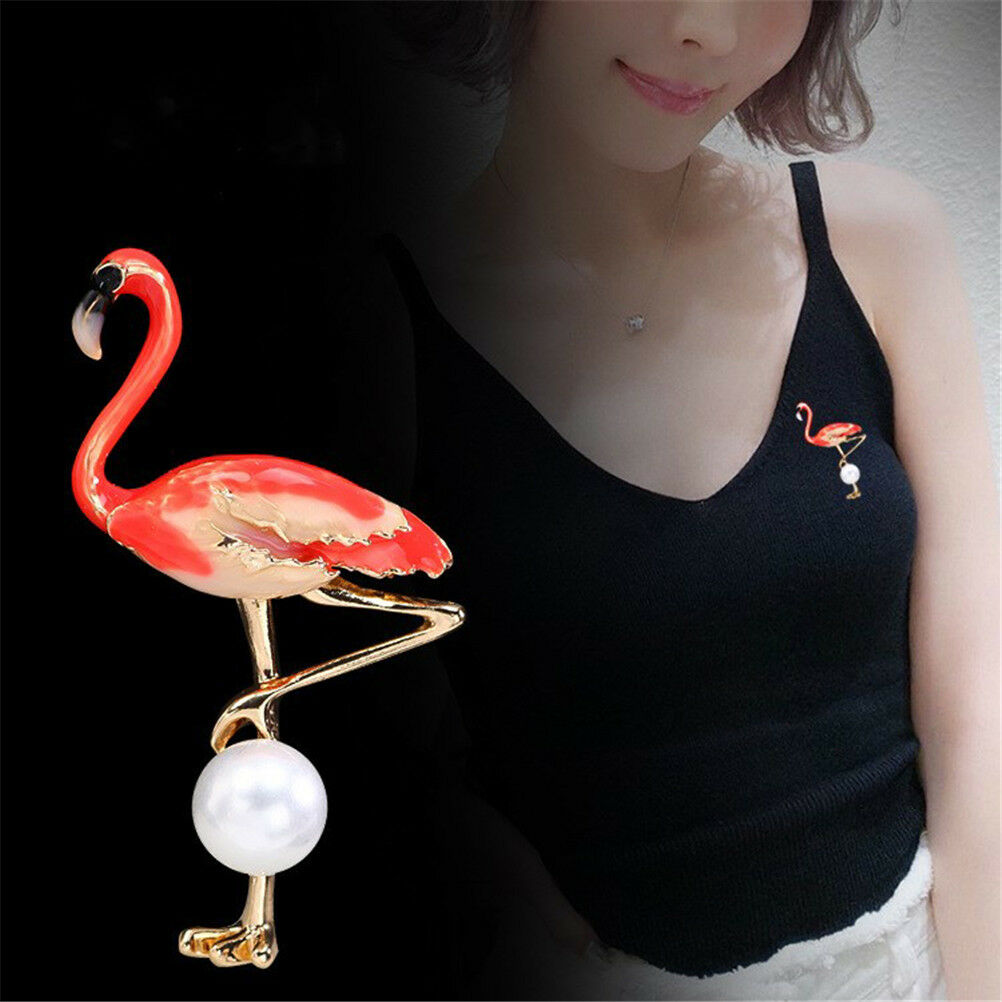 Elegants Flamingo Brooches Unisex Women &Men Brooch Pin  Dress Coat Jewelr.l8