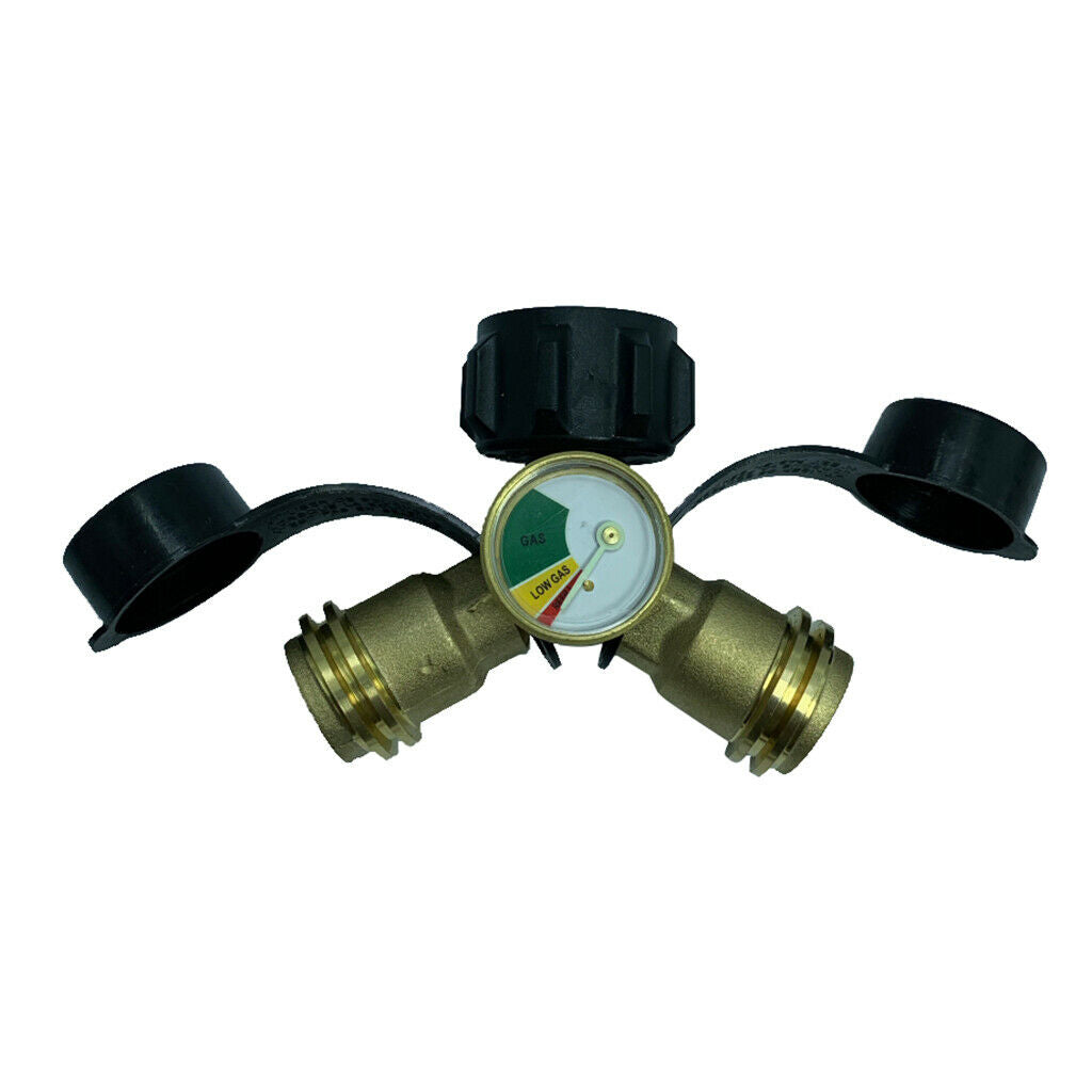 Propane Tank Adapter Connector Propane Gauge Y Shape 2 Way Quick Connect