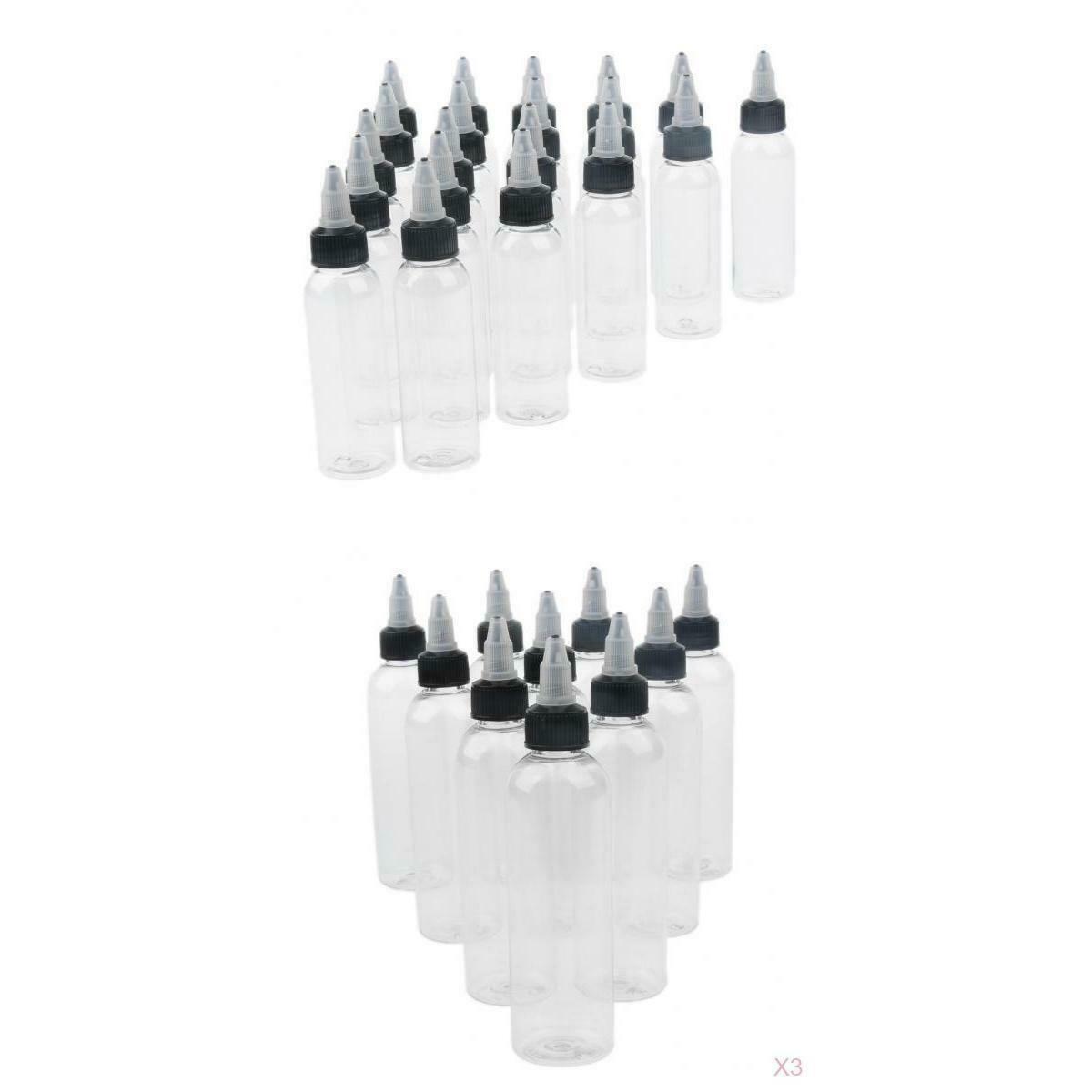 50pcs 120ml+60ml Squeeze Bottles Twist Caps Liquid Sauces Craft Bottle