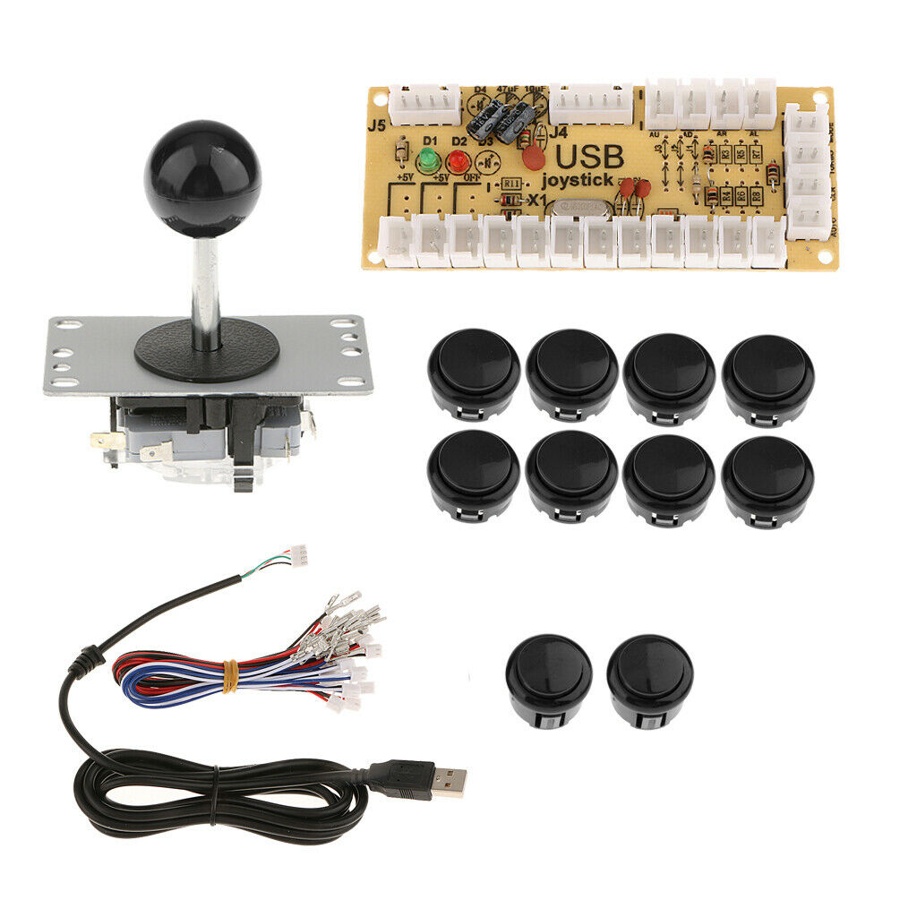 Arcade DIY Parts USB Encoder to PC Joystick 10 Buttons Replace Parts Black