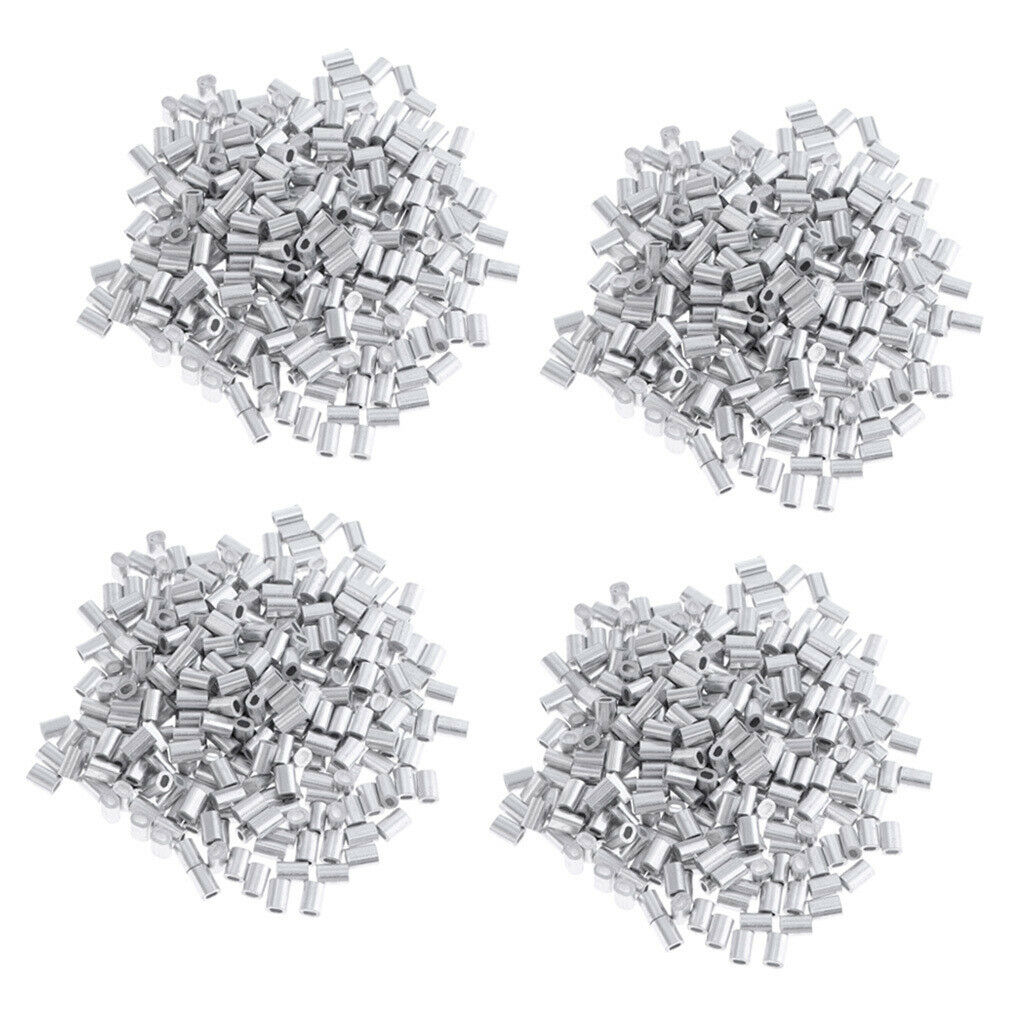 400 Pack of Aluminium Fishing Crimps Double Barrel Crimp Sleeves 0.8mm