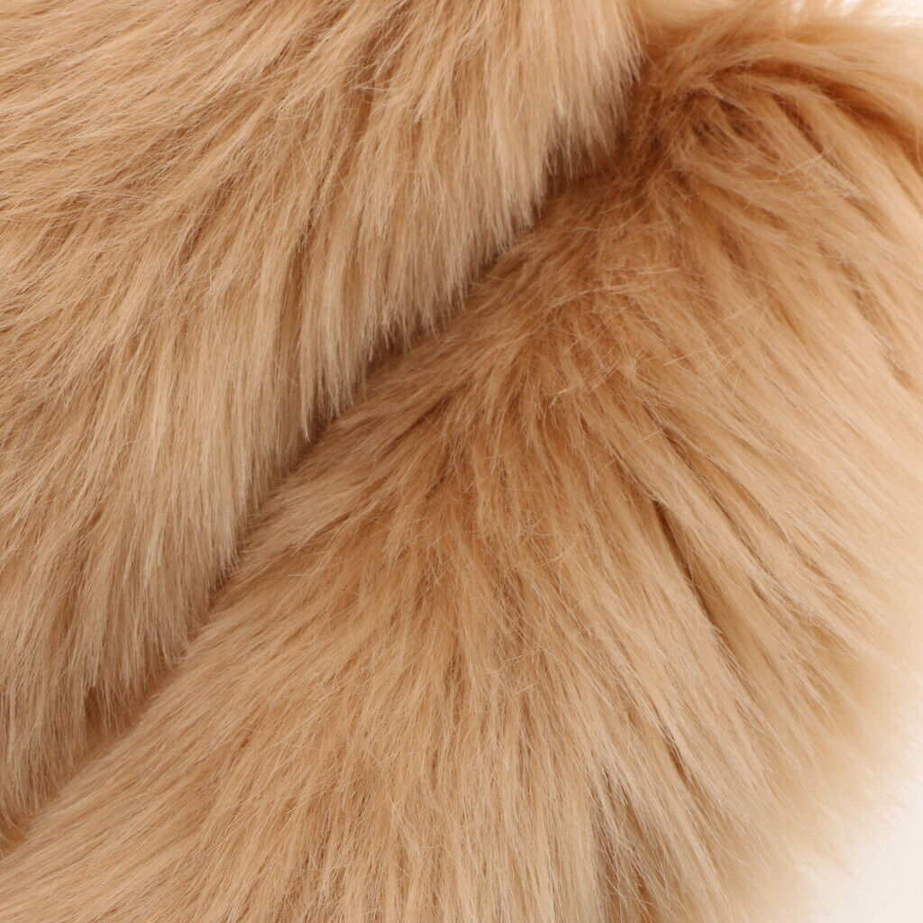 80x50cm Shaggy Sheepskin Rug Soft Non Shed Carpet Rug 5cm Pile Camel