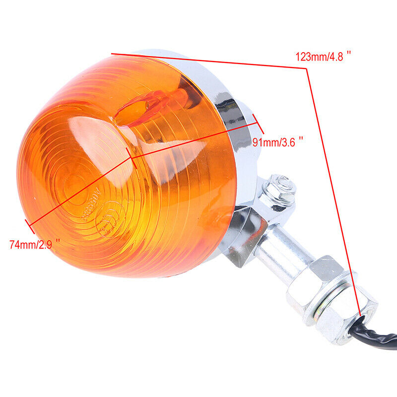 Amber Motorcycle Dirt Bike Rear Turn Signal Lights 12mm Universal For Yamaha ATV