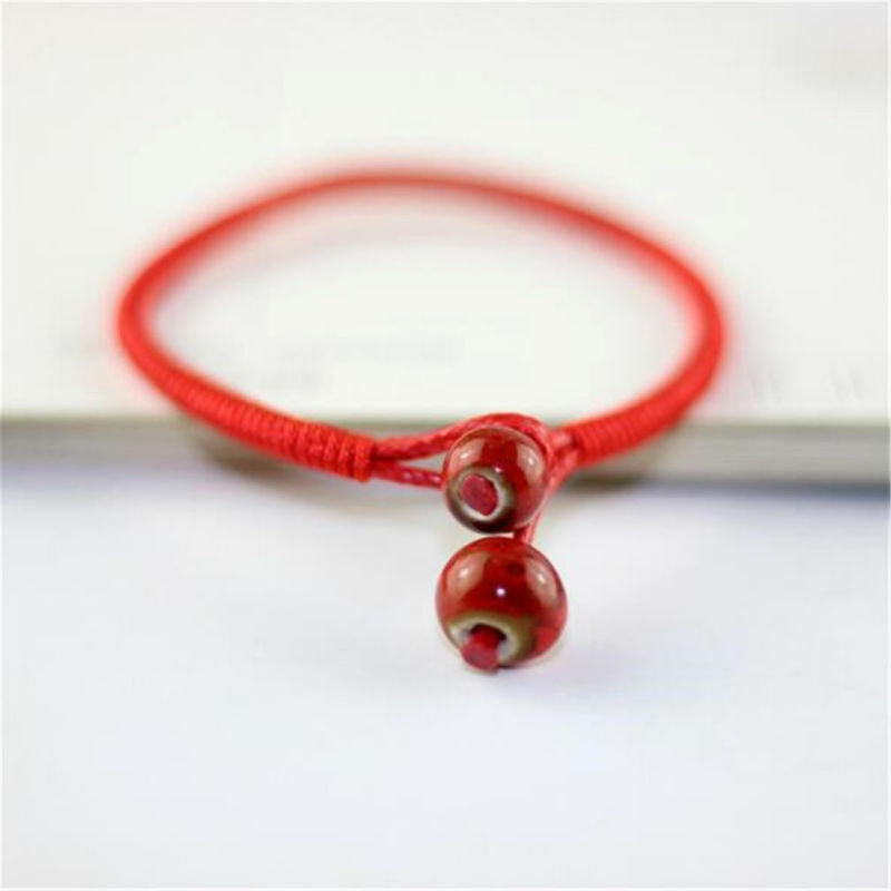 2X Lucky Red String Bracelets Men Women Hand Braided Bead Bracelet Jewelry Gift