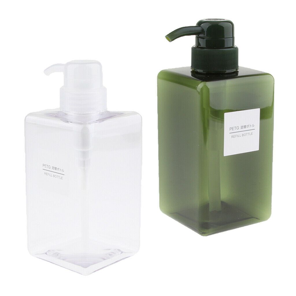 2pcs Foaming Soap Dispenser Hand Wash Soap Liquid Bottle 450ml Clear/Green