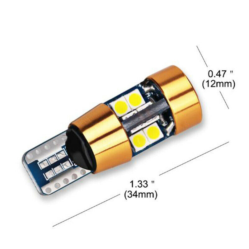 Amber T10 15W 3030 19SMD Canbus Error Free LED Parking Light Lamp Bulbs 6.l8