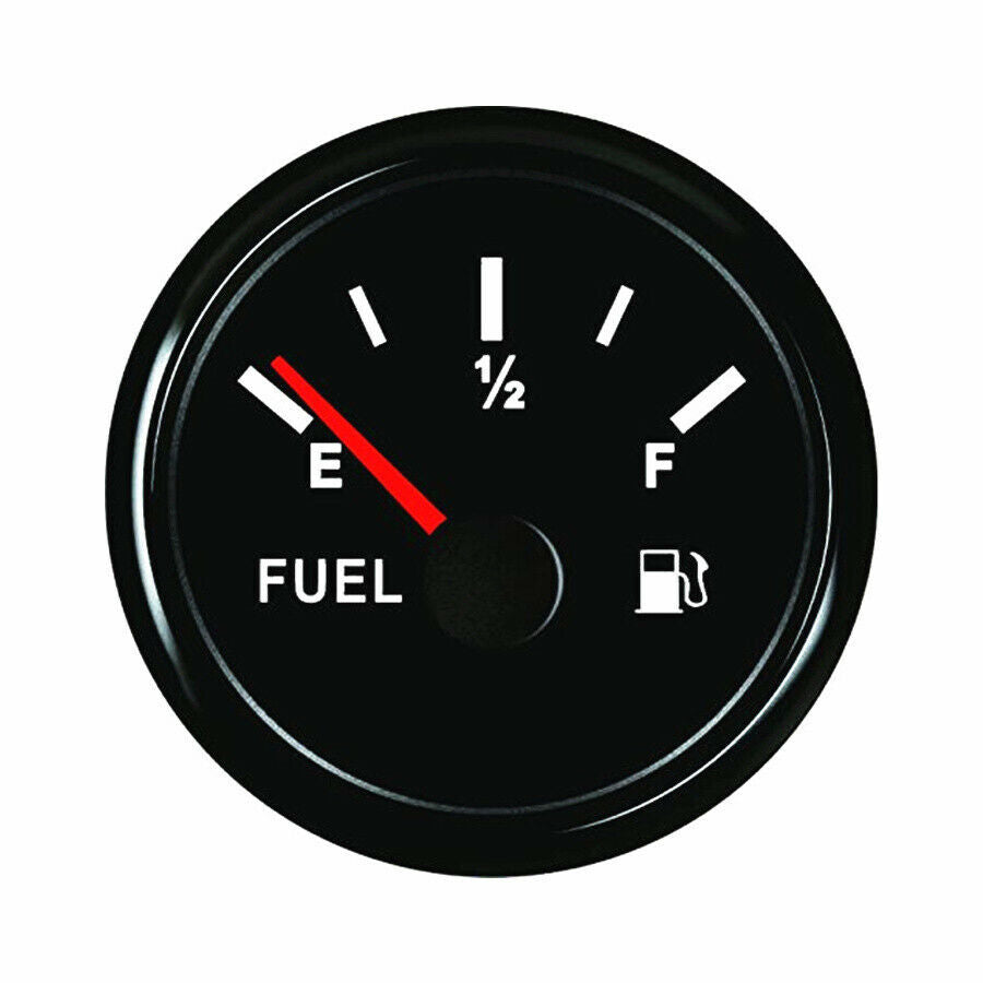 2" Black Fuel Level Gauge Meter 0-190 Ohms For Car Truck Boat ATV UTV Universal