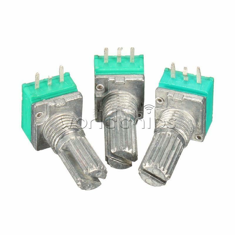 3Pcs Type B 10K ohm 6mm Knurled Shaft Single Linear Rotary Taper Potentiometer