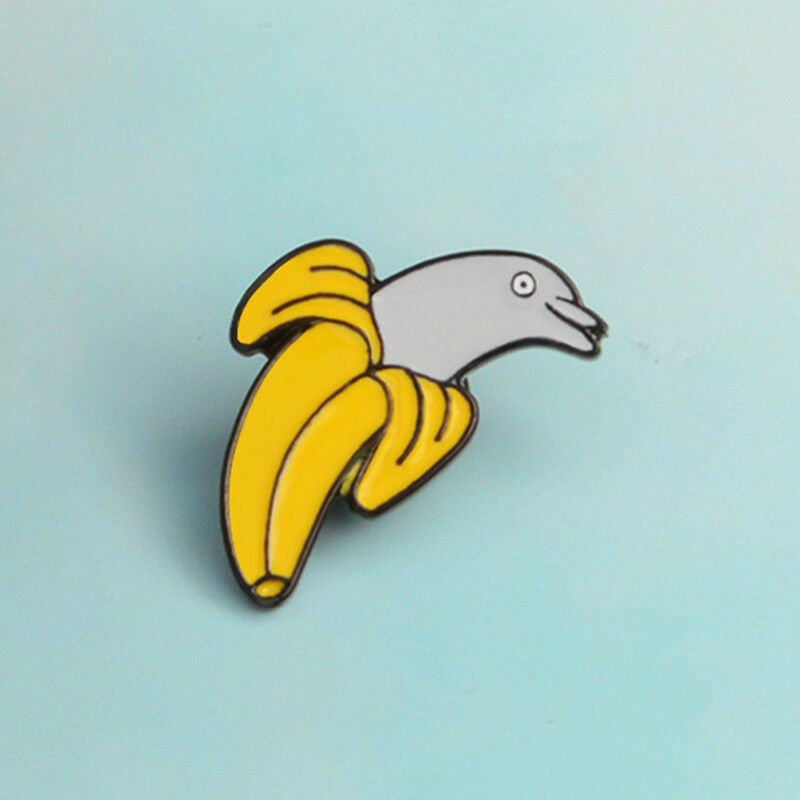 Cute Enamel Banana Dolphin Brooch Pin Shirt Collar Pin Breastpin Jewelry G.l8