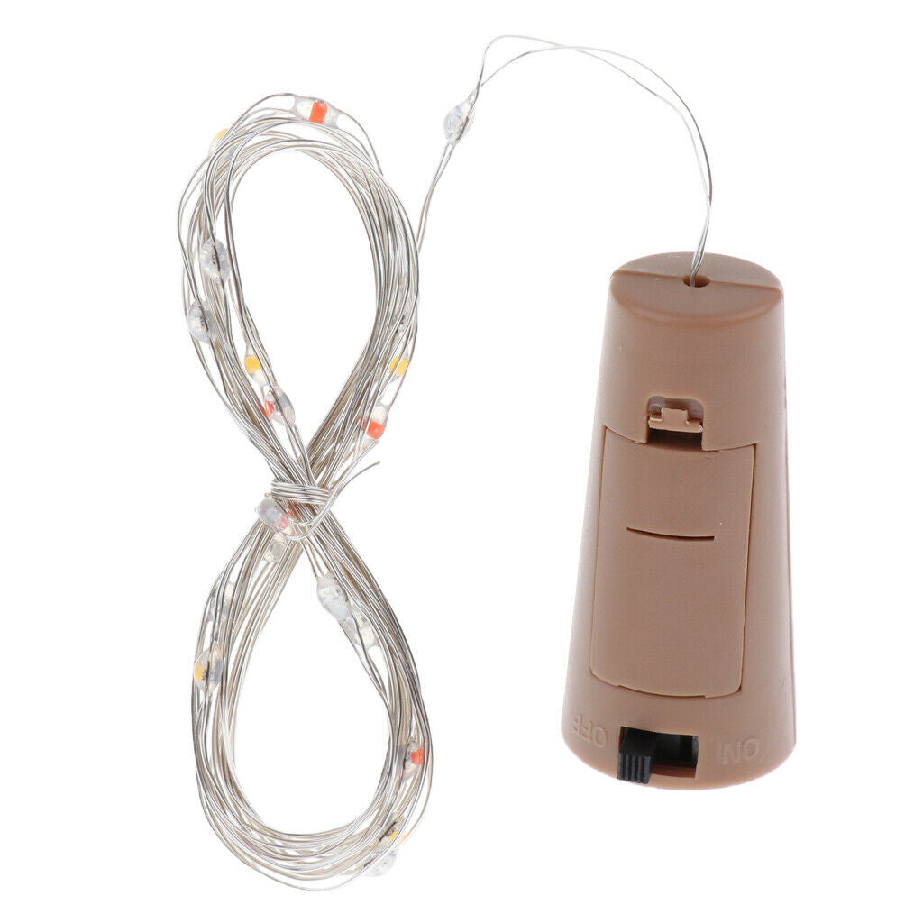 10Pcs Battery Operated Wine Bottle Cork Light String LED Moon Lights Colorful